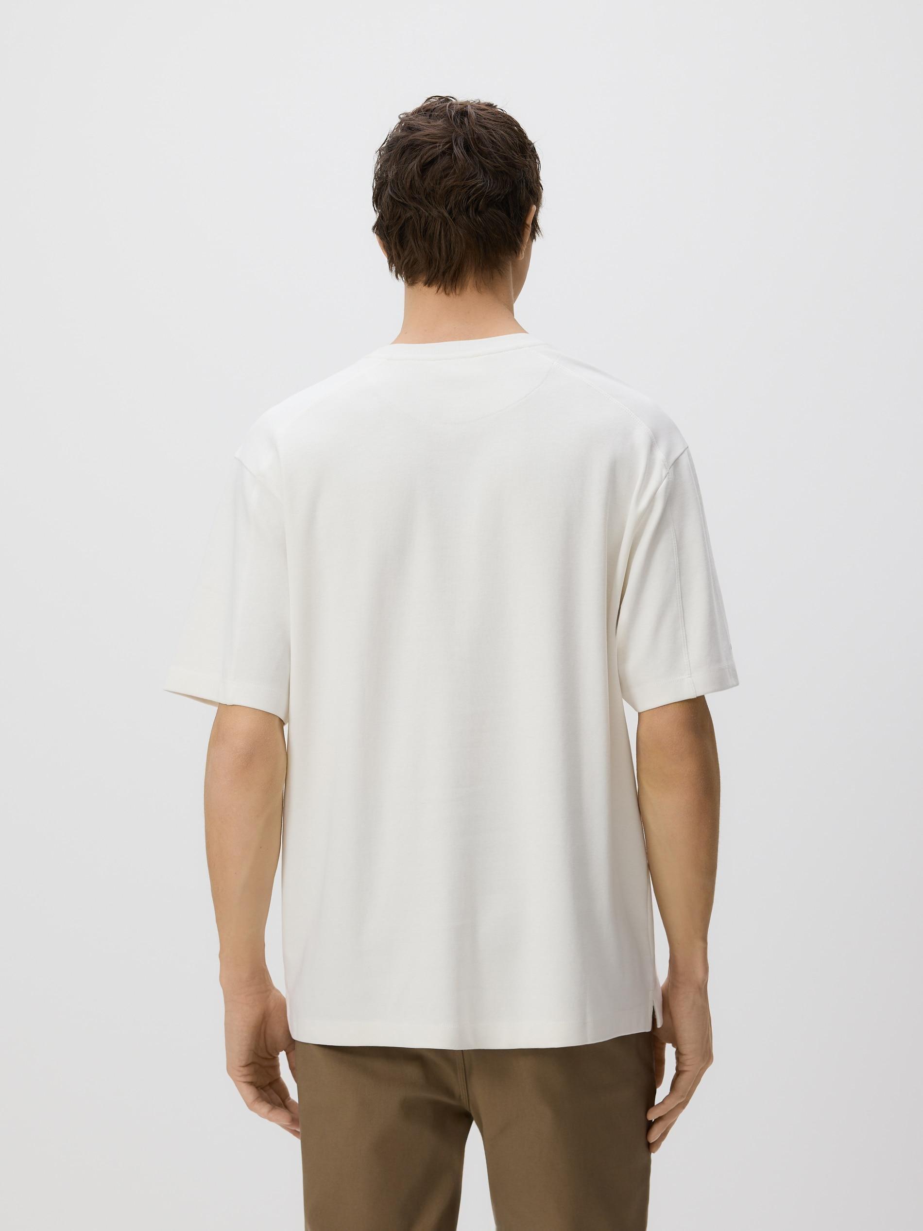 Cream Relaxed Fit T-Shirt With Print, Ivory, large image number 4
