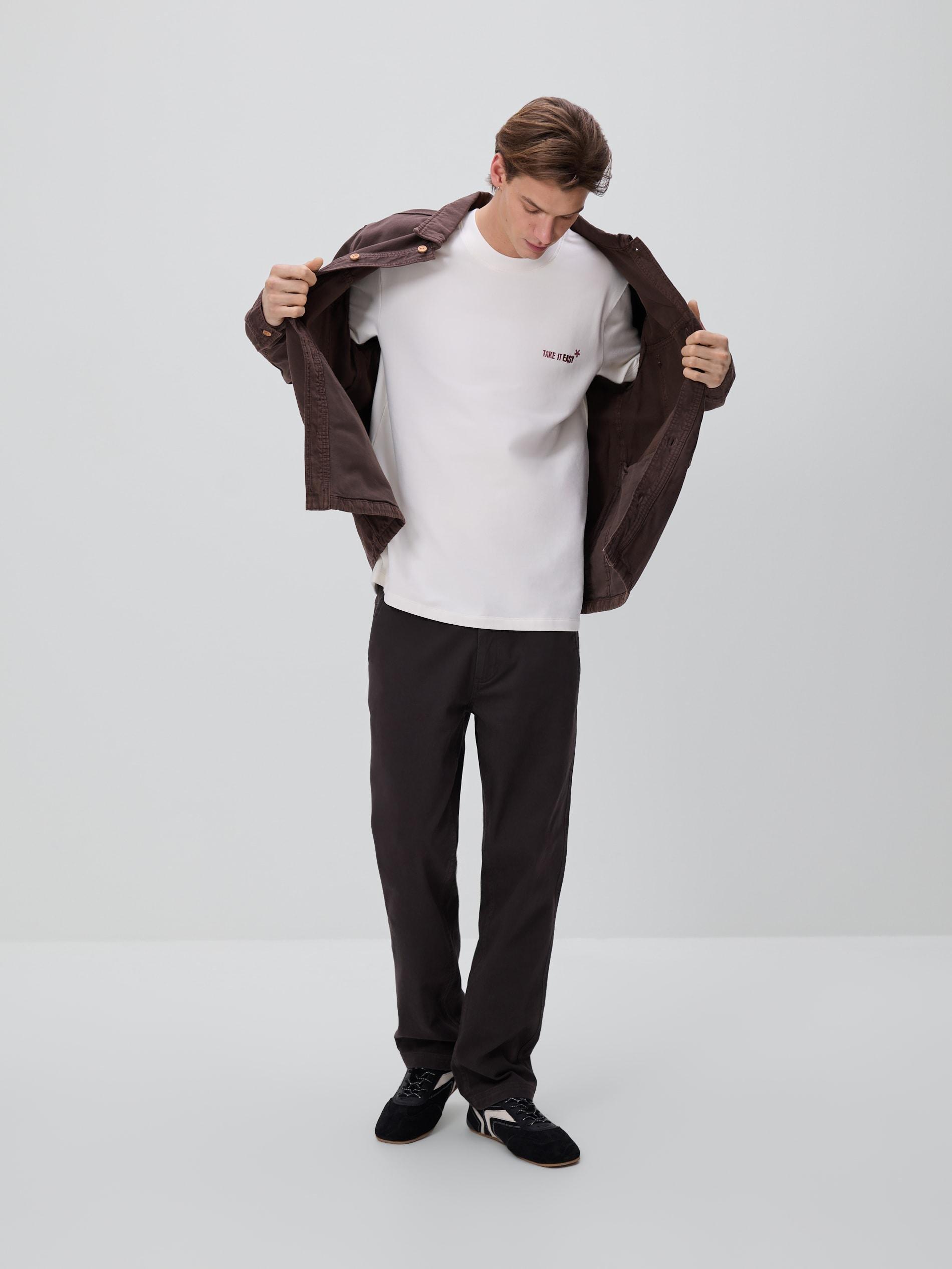 Cream Comfort T-Shirt With Back Print, Ivory, large image number 3