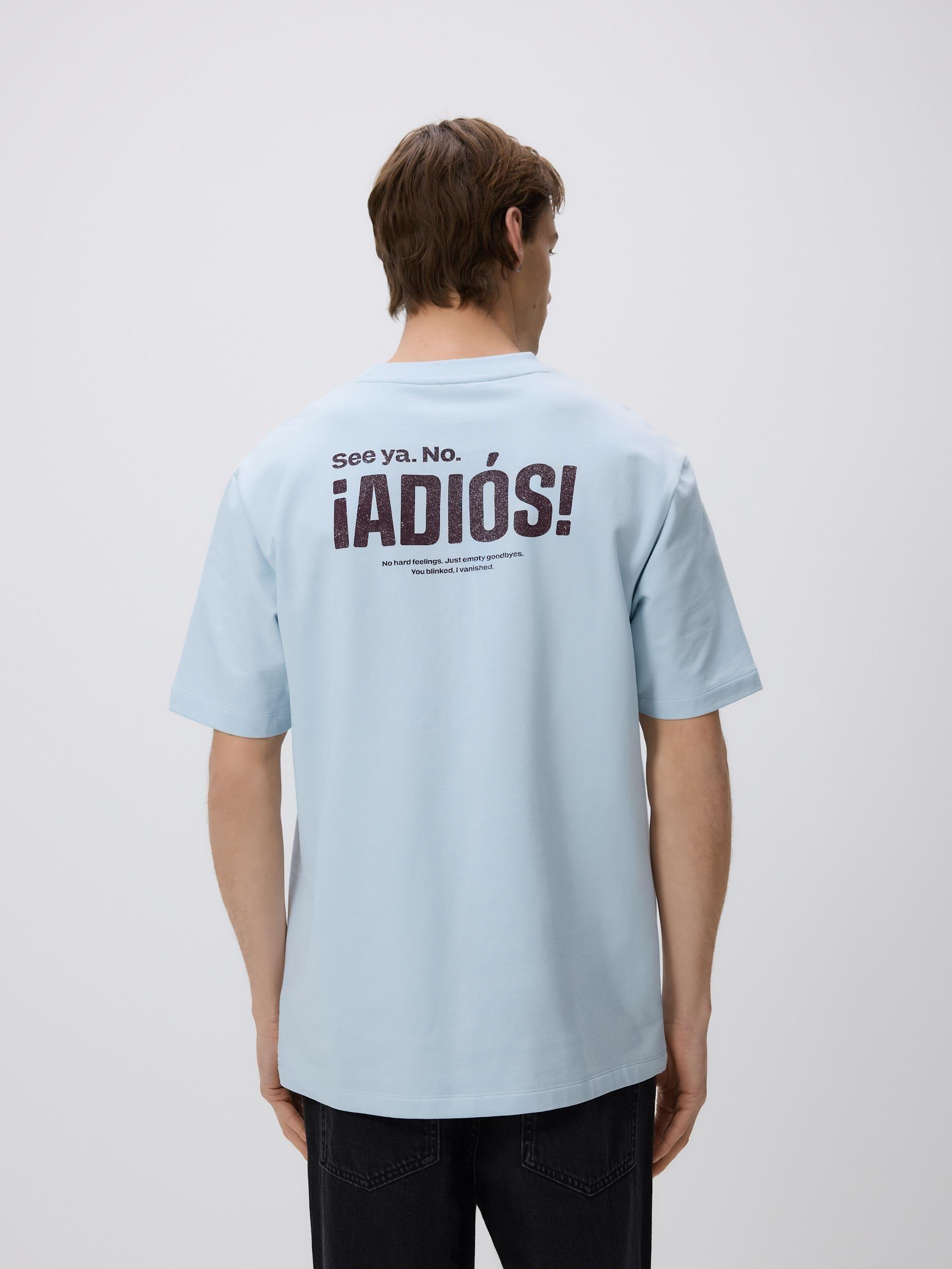 Blue Comfort T-Shirt With Back Print, Blue, medium