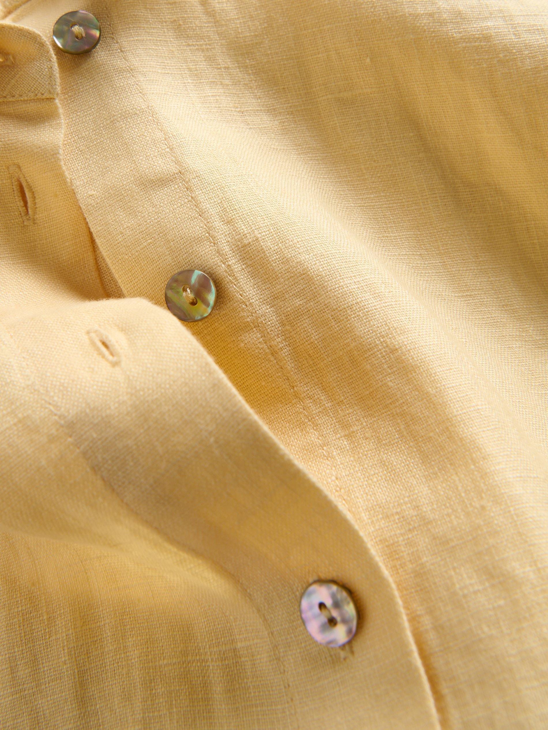 Yellow Long Linen Shirt, , large image number 5