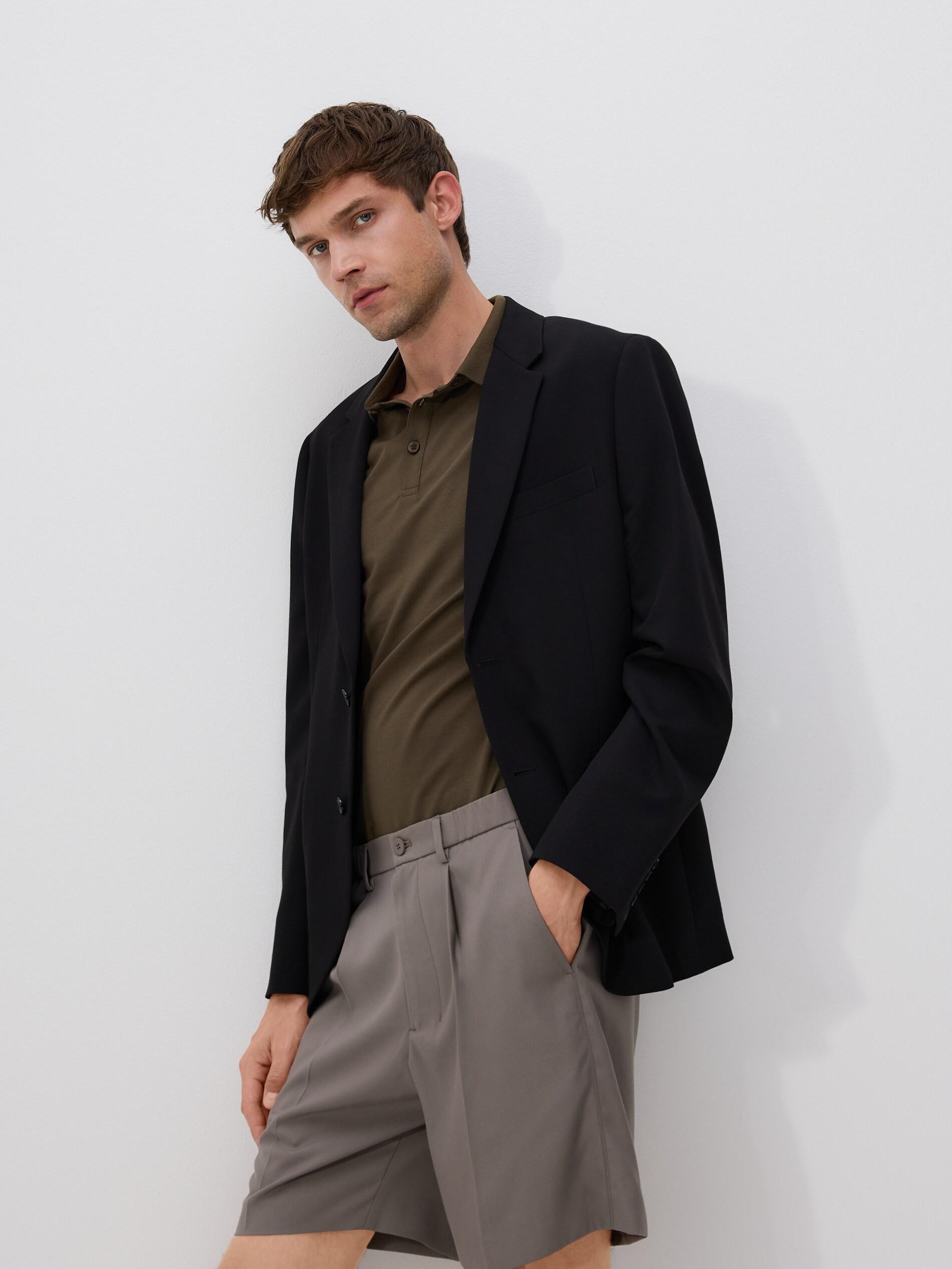 COFFEE Chino shorts with pressed crease, Brown, medium