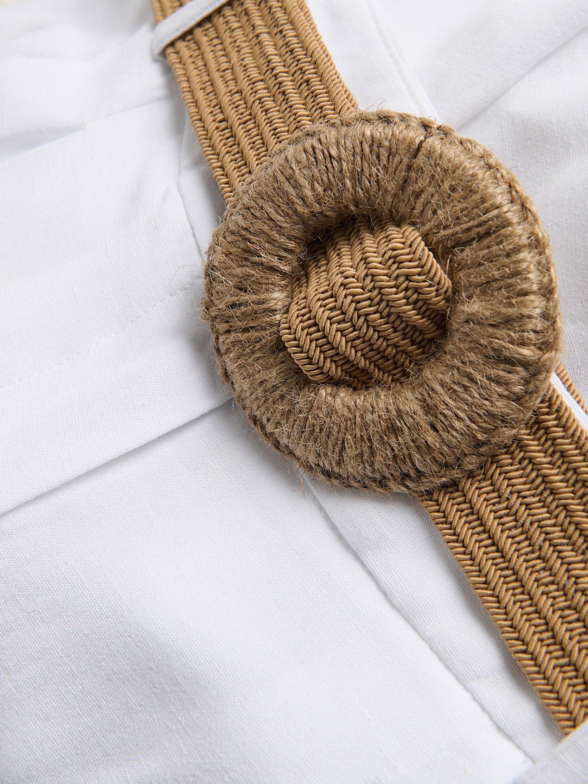 White Shorts With Belt, White, large image number 4