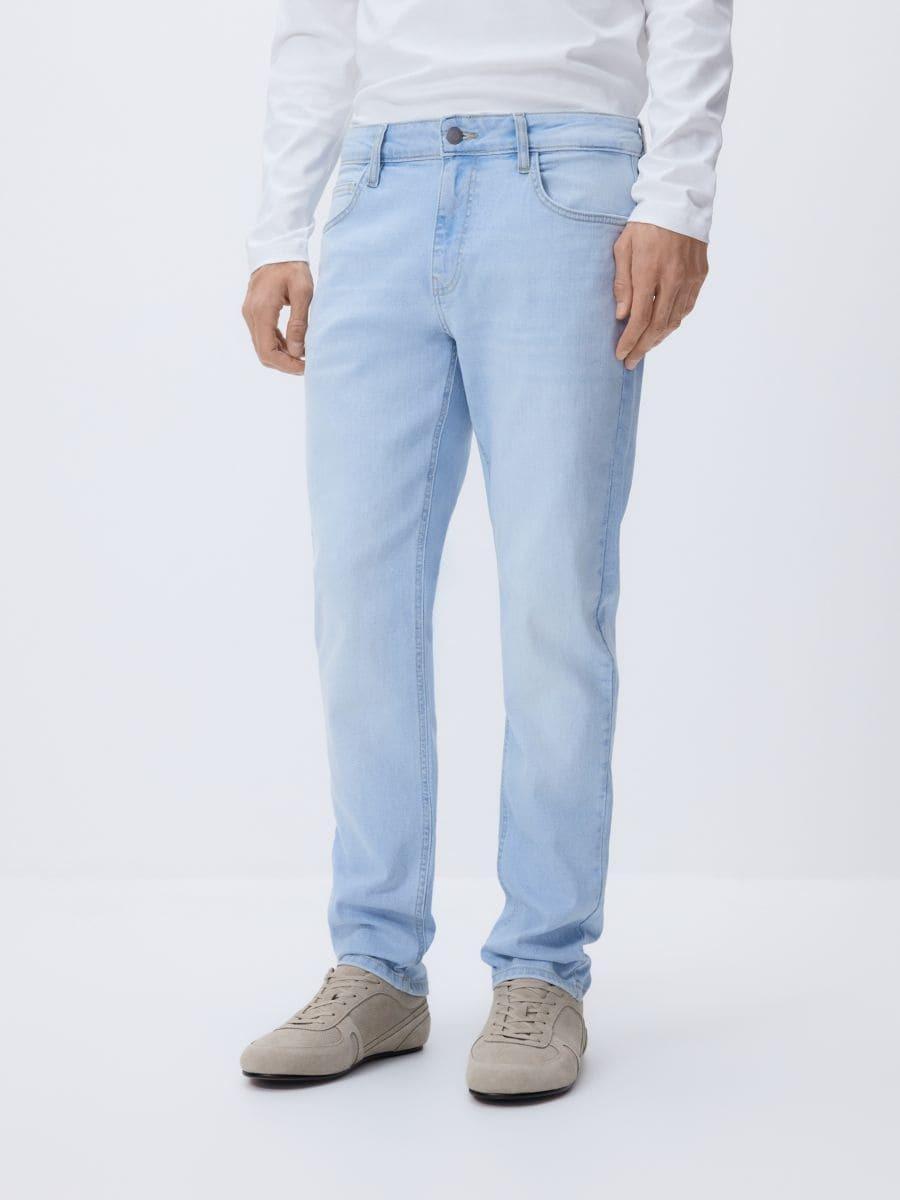 Blue Slim Jeans With Wash Effect, Blue, medium