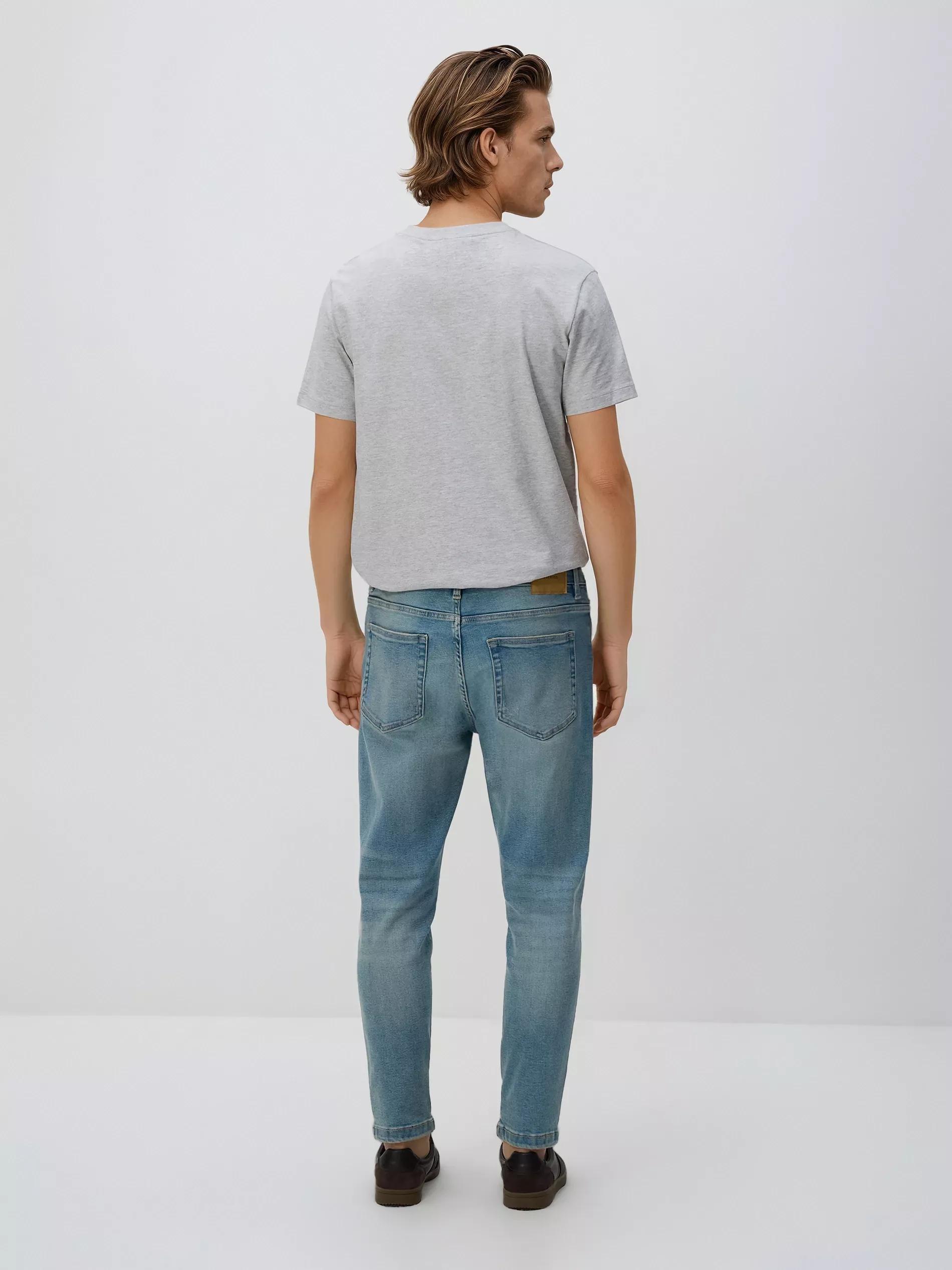 Blue Jeans Distressed Carrot Slim Jeans, Blue, large image number 2