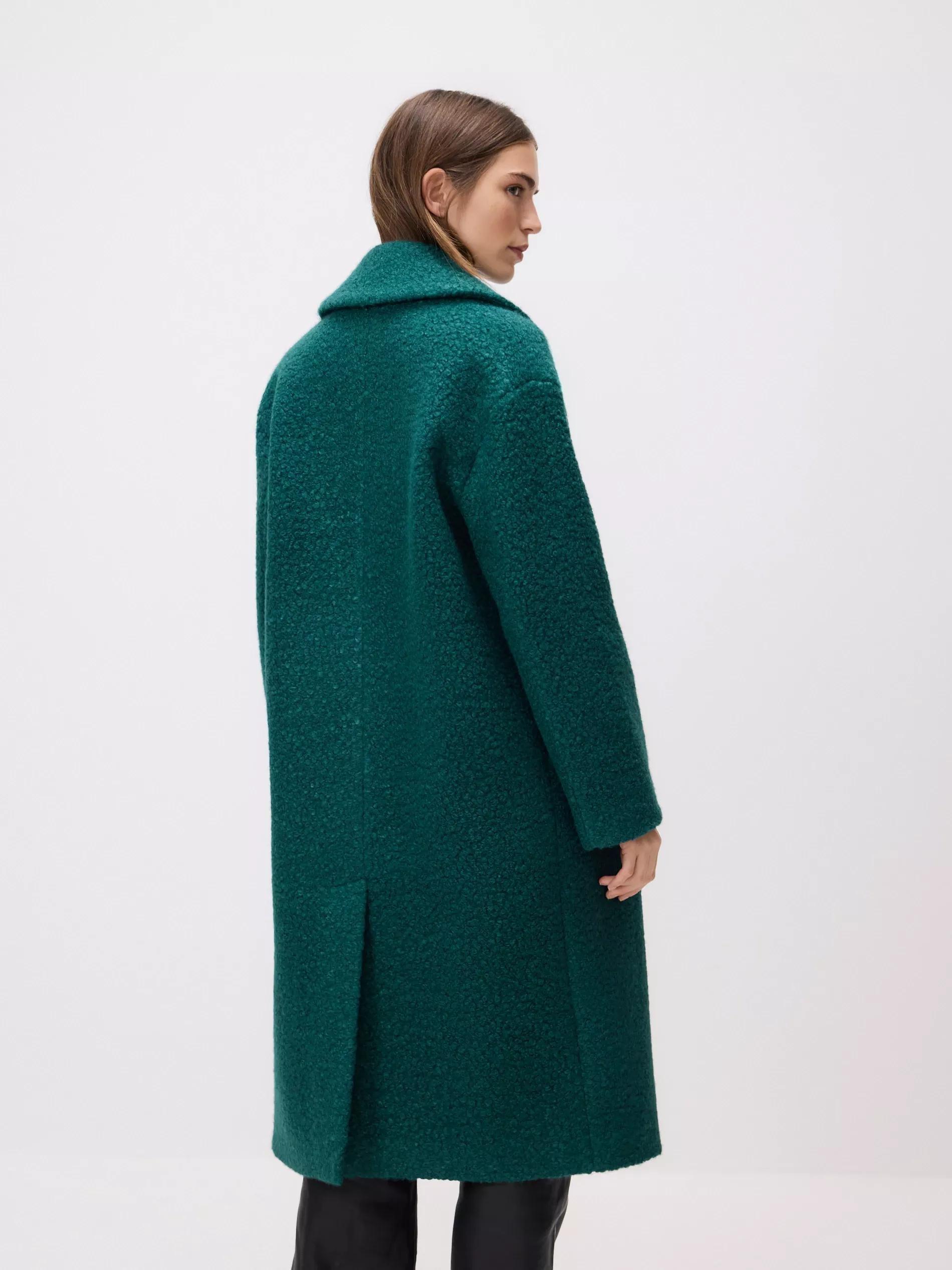 Green Double Breasted Oversized Coat, Turquoise, large image number 3