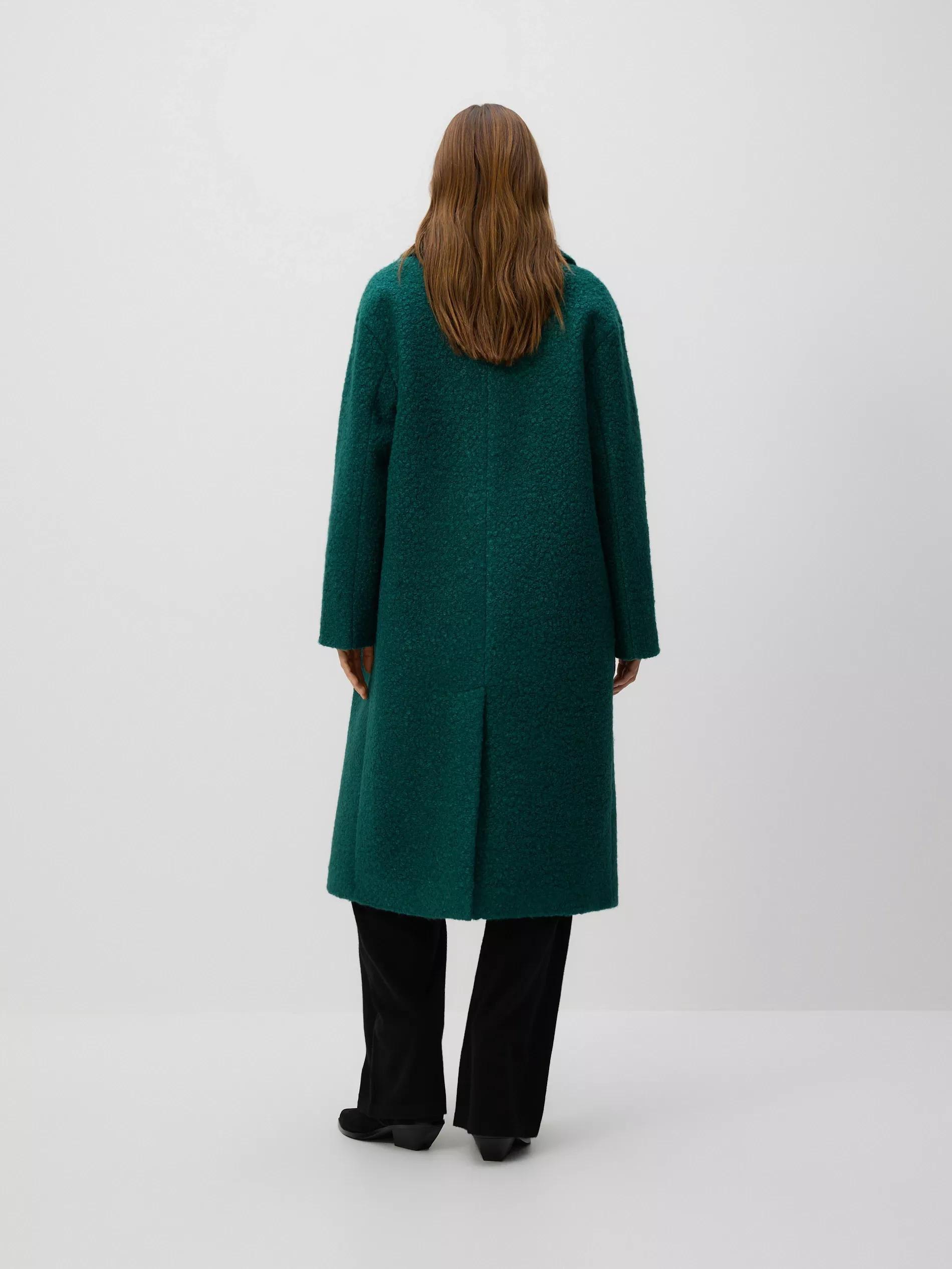 Green Double Breasted Oversized Coat, Turquoise, large image number 4