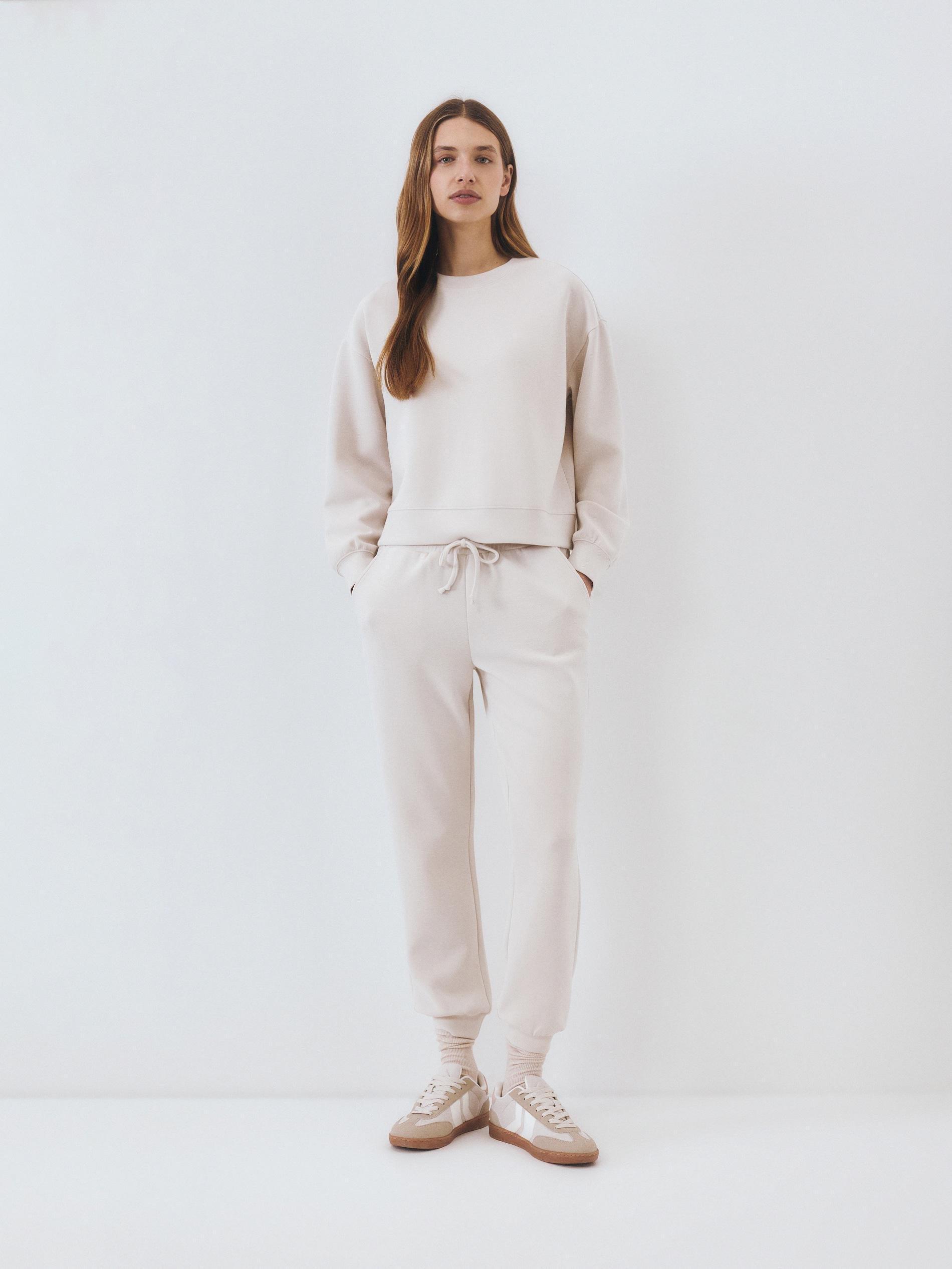 Beige Sports Blouse With Added Modal, Beige, medium