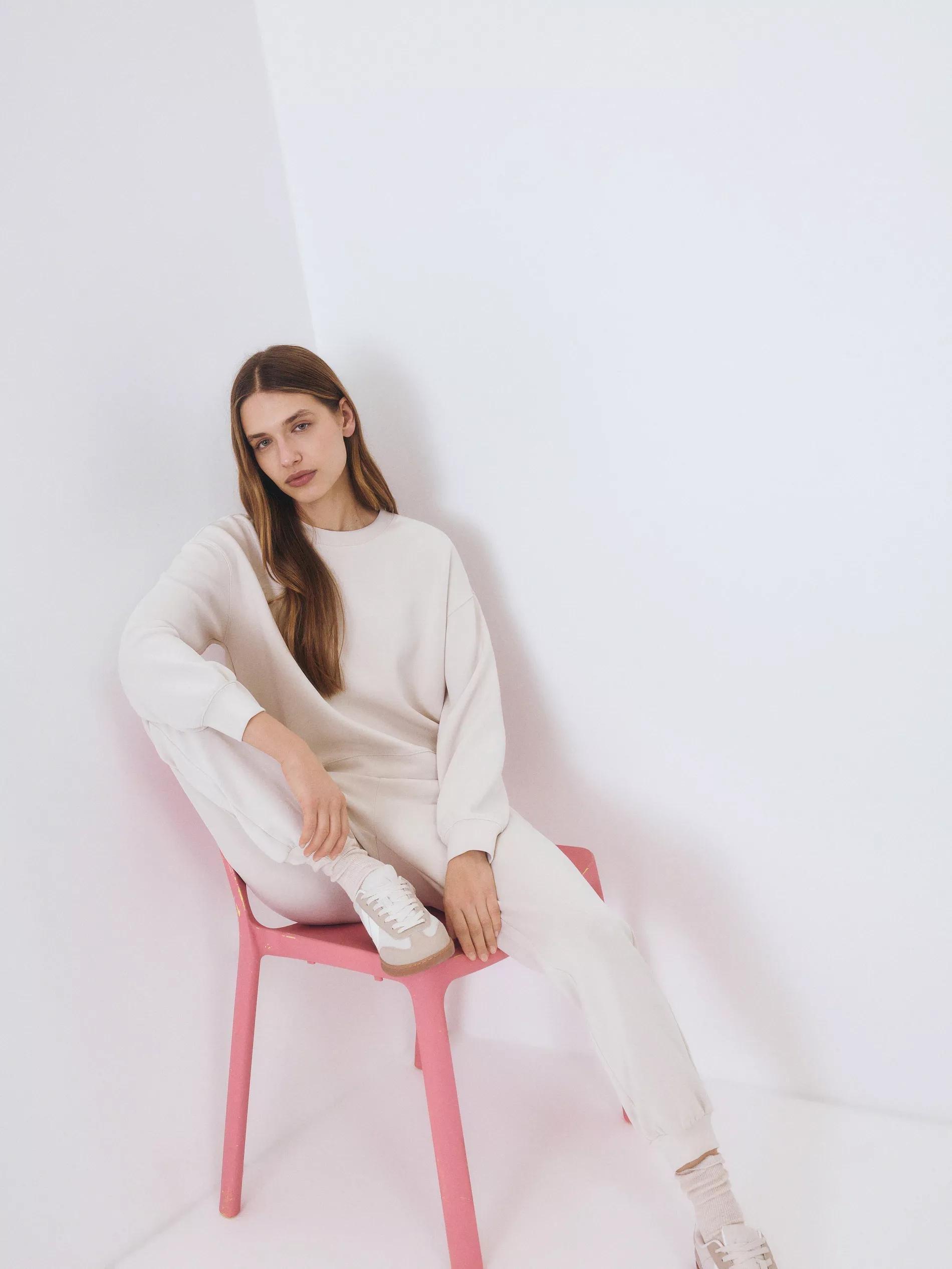 Beige Sports Blouse With Added Modal, Beige, medium