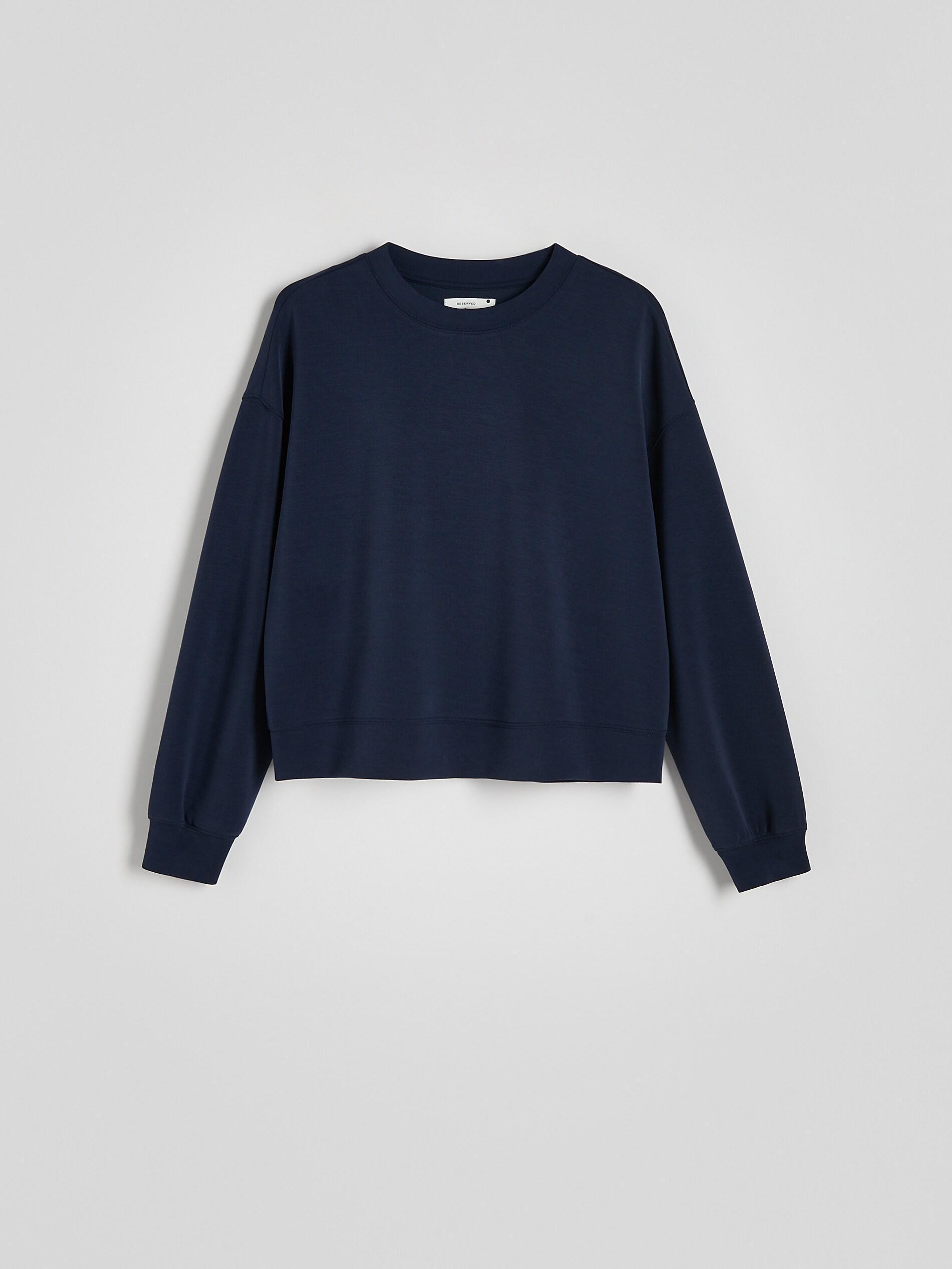 Blue Plain Cropped Blouse, , large image number 5