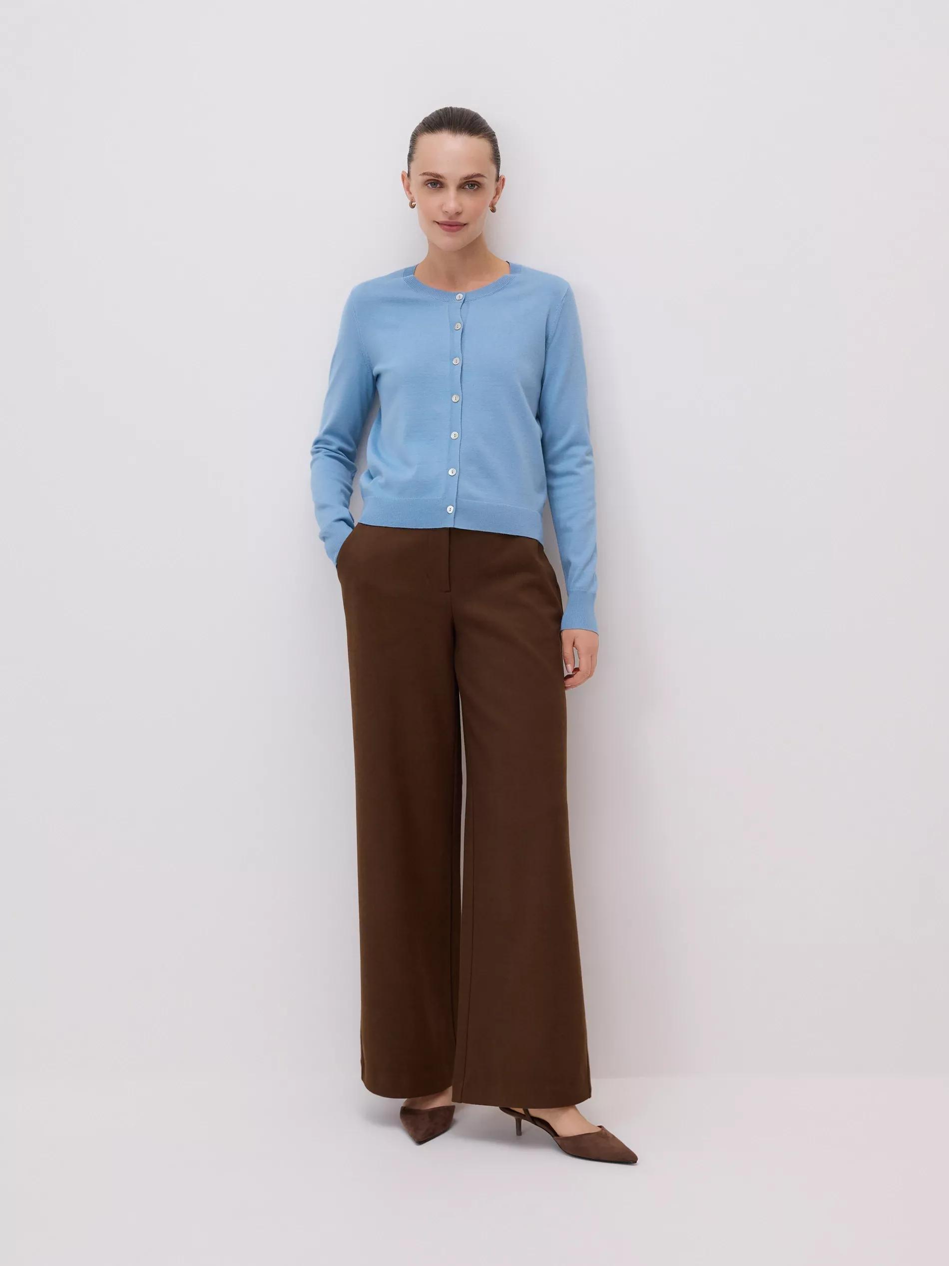 Turquoise Viscose Blend Button-Up Cardigan, Turquoise, medium