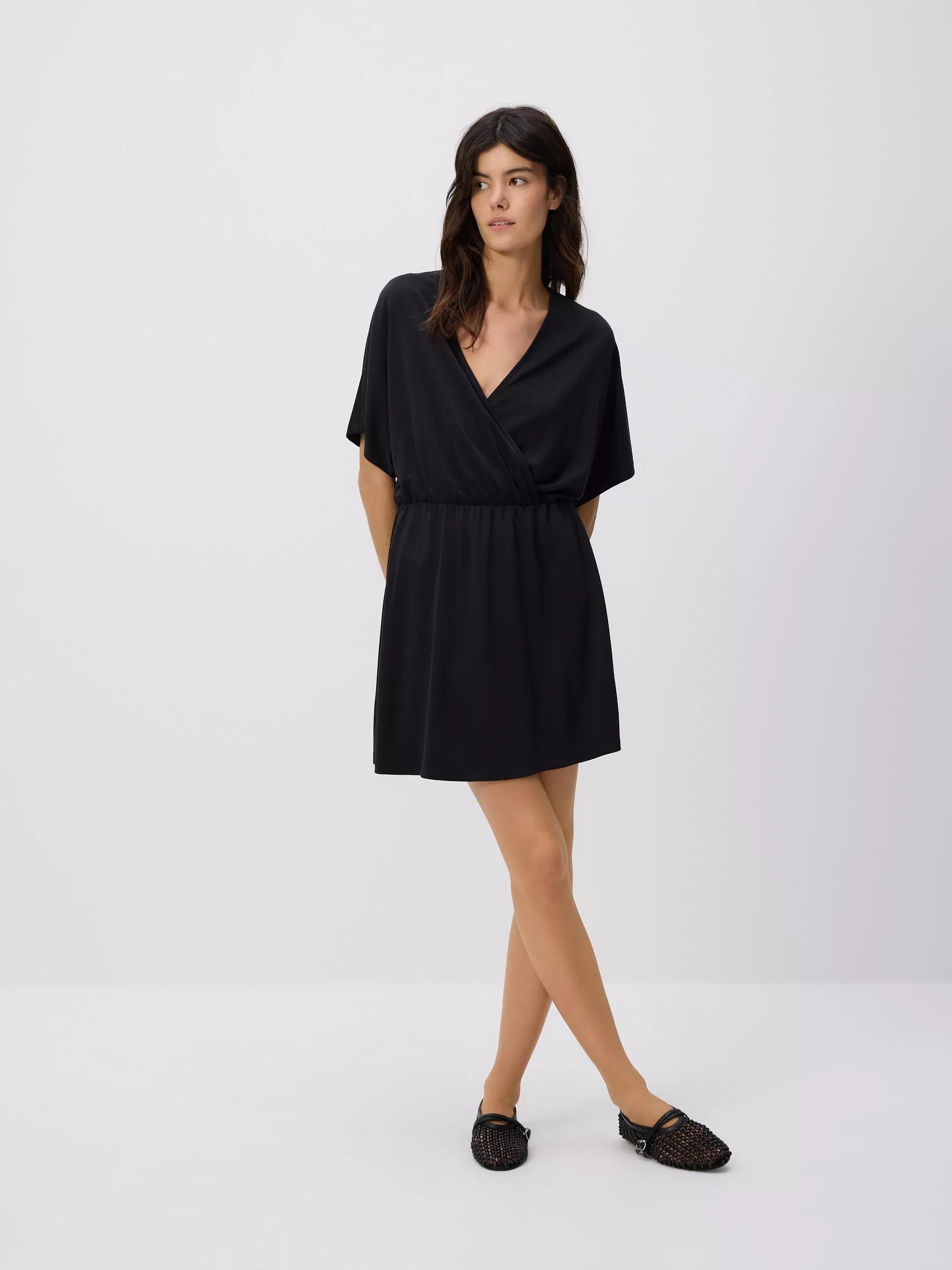 Grey Modal Rich Mini Dress, Grey, large image number 3