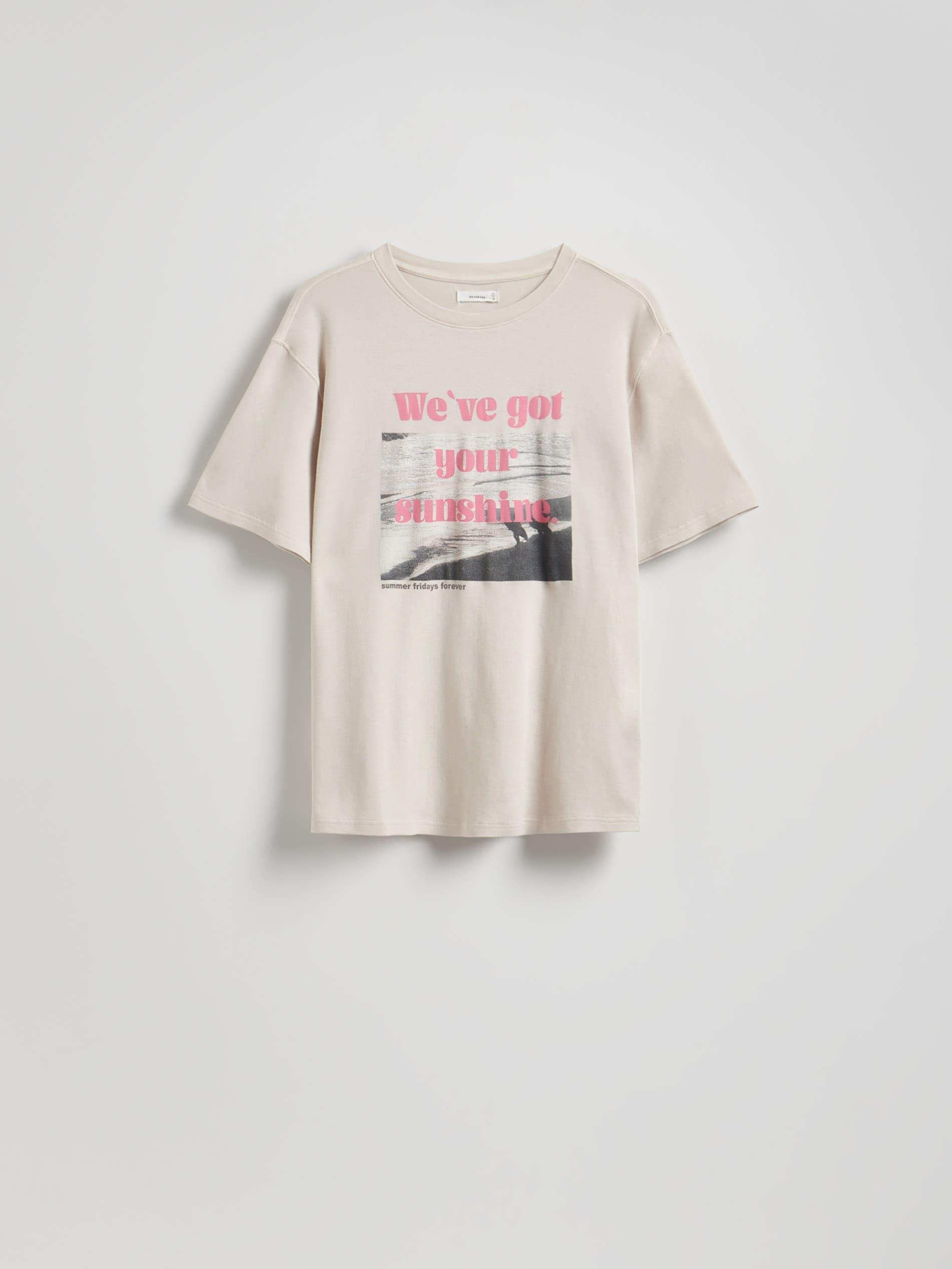 LIGHT GREY T-shirt with print, , large image number 0