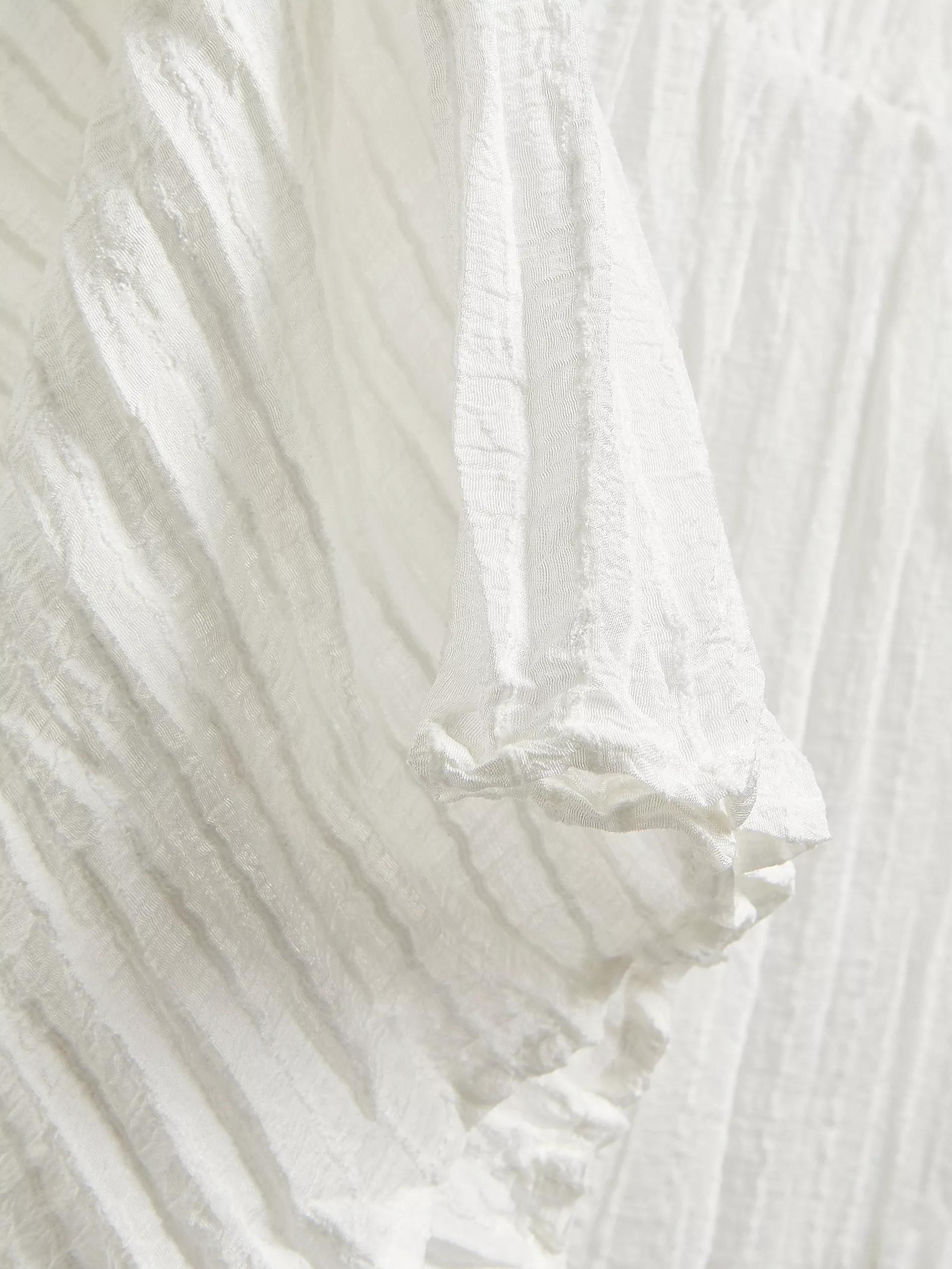 White Crushed Fabric Maxi Skirt, White, large image number 4