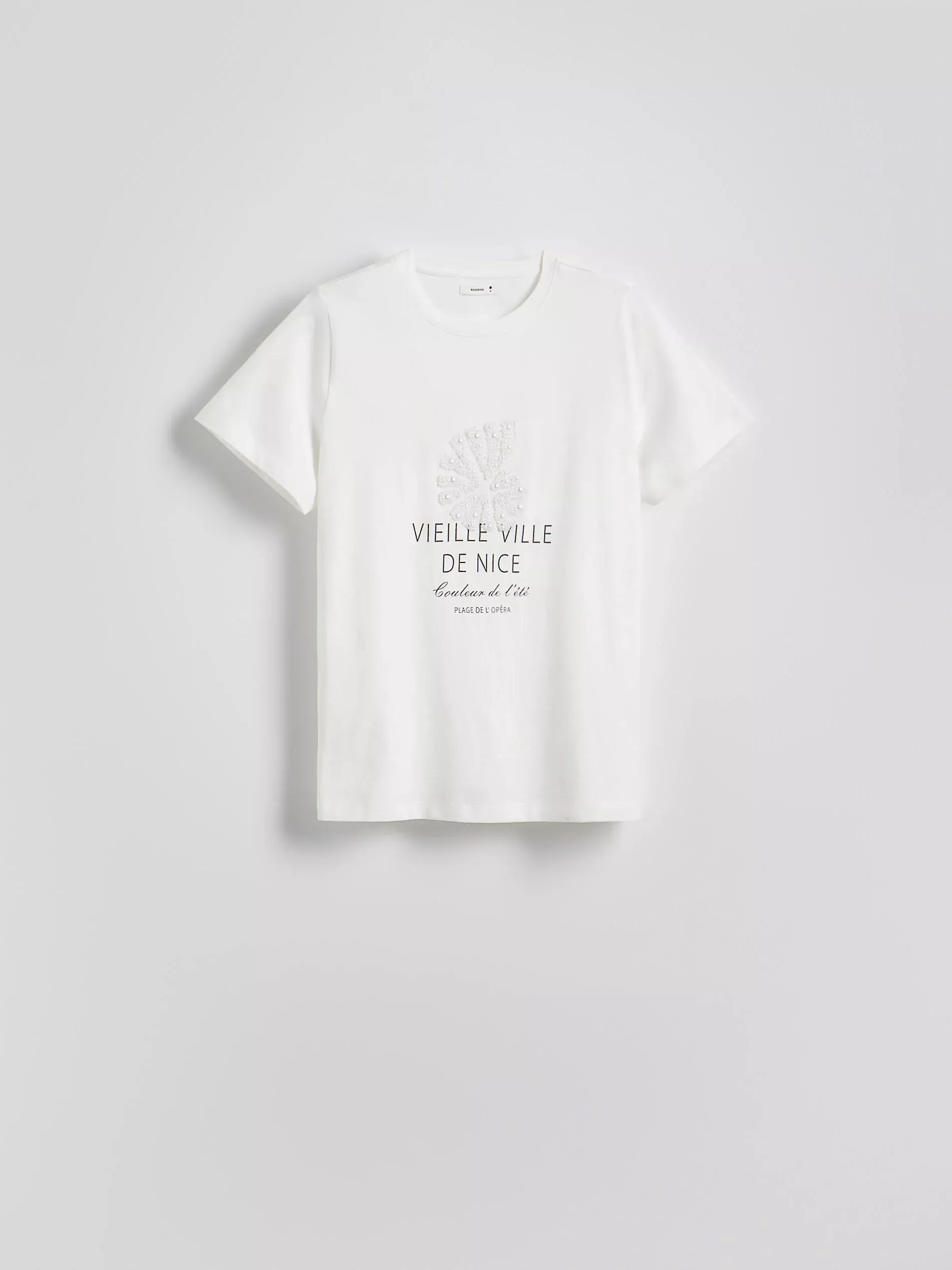 White T-Shirt With Applique, , large image number 3