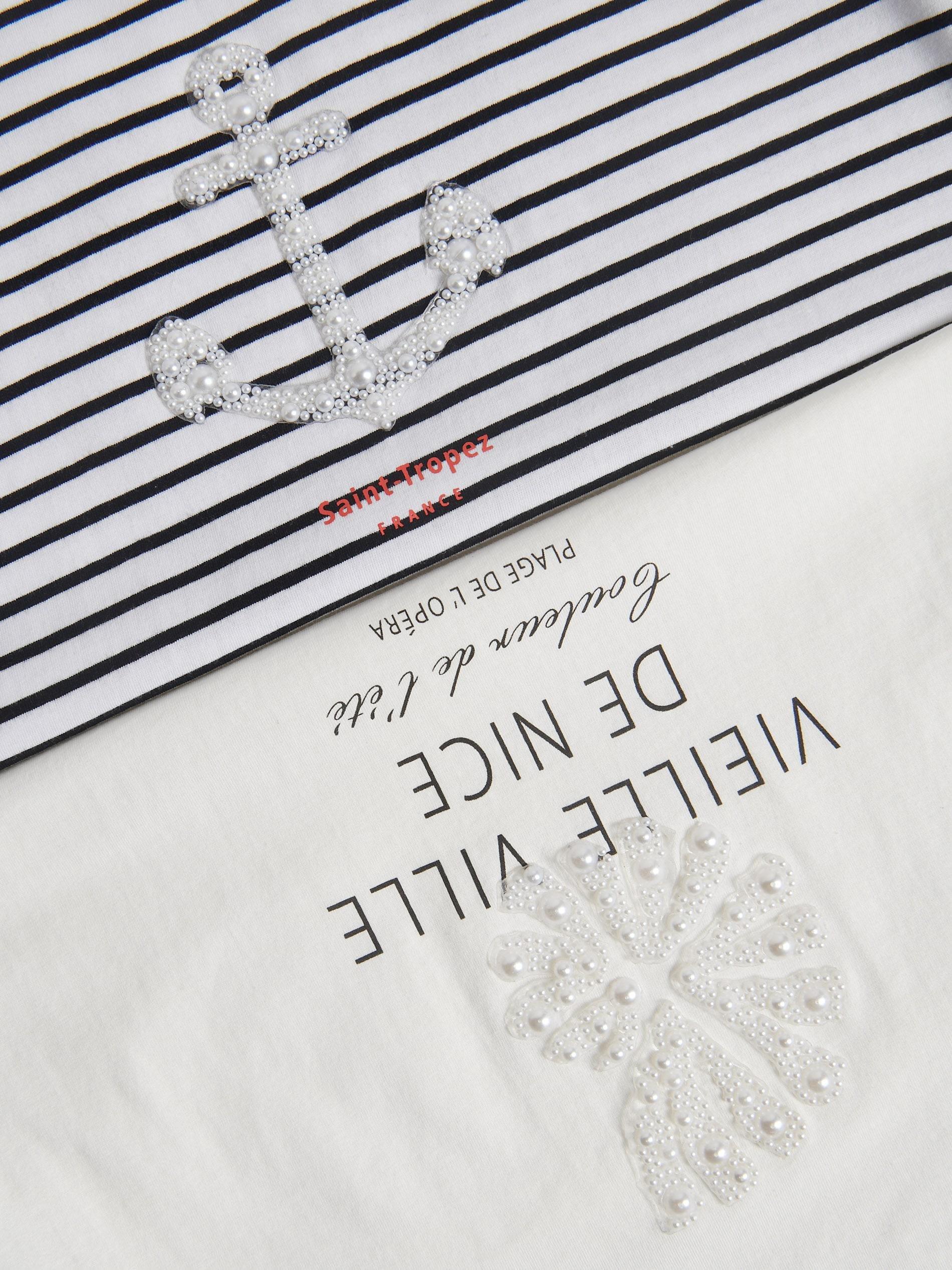 White T-Shirt With Applique, , large image number 4
