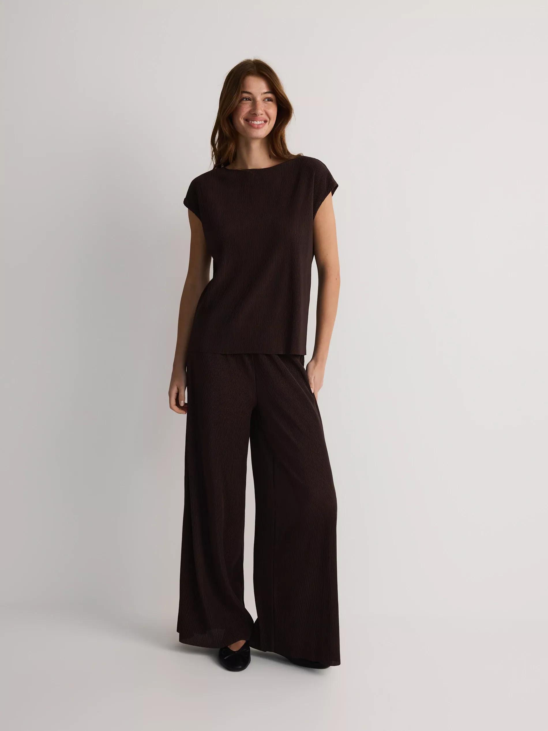 Brown Striped Blouse, , large image number 0