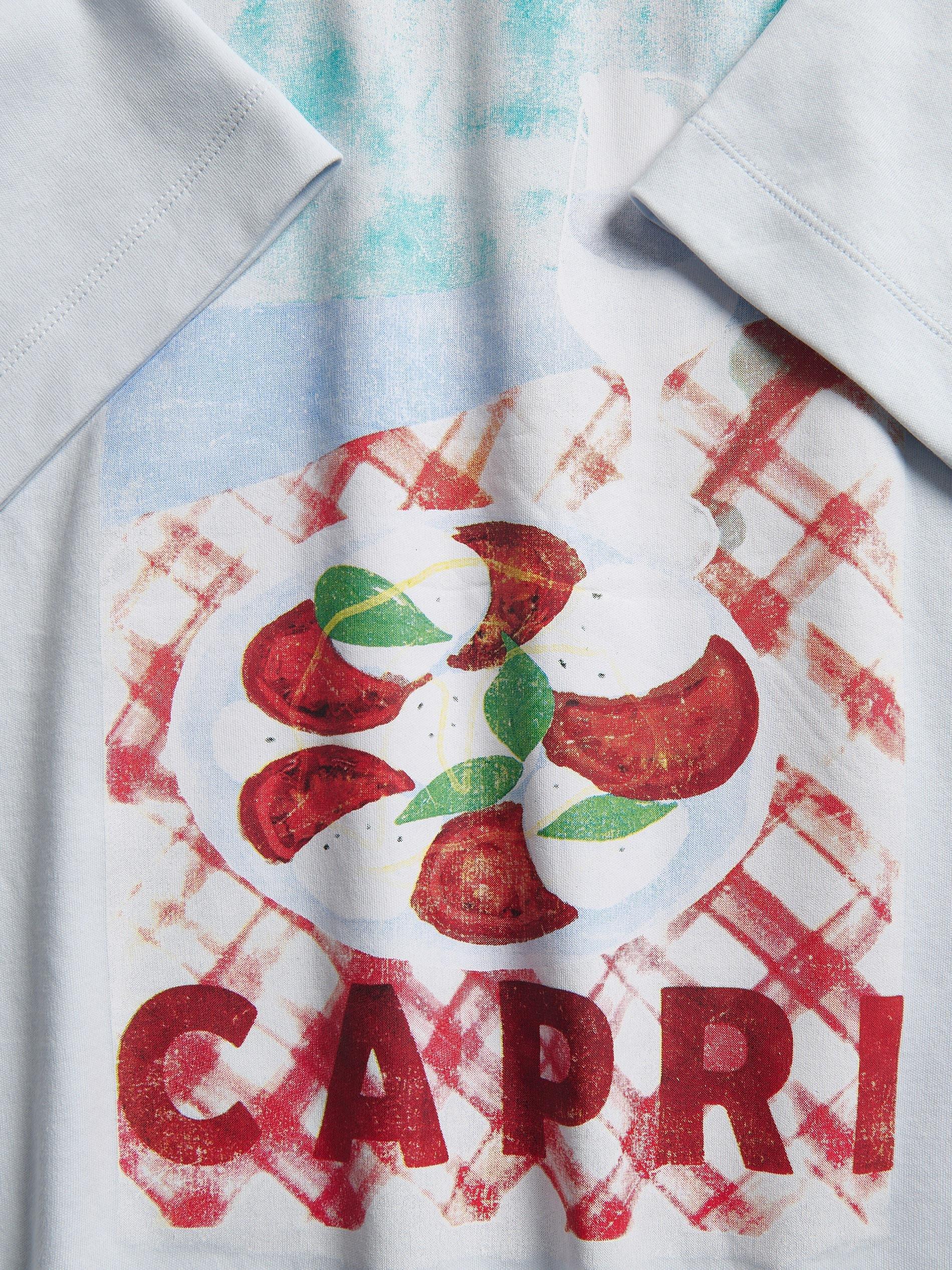 Blue Cotton T-Shirt With Print, , large image number 5