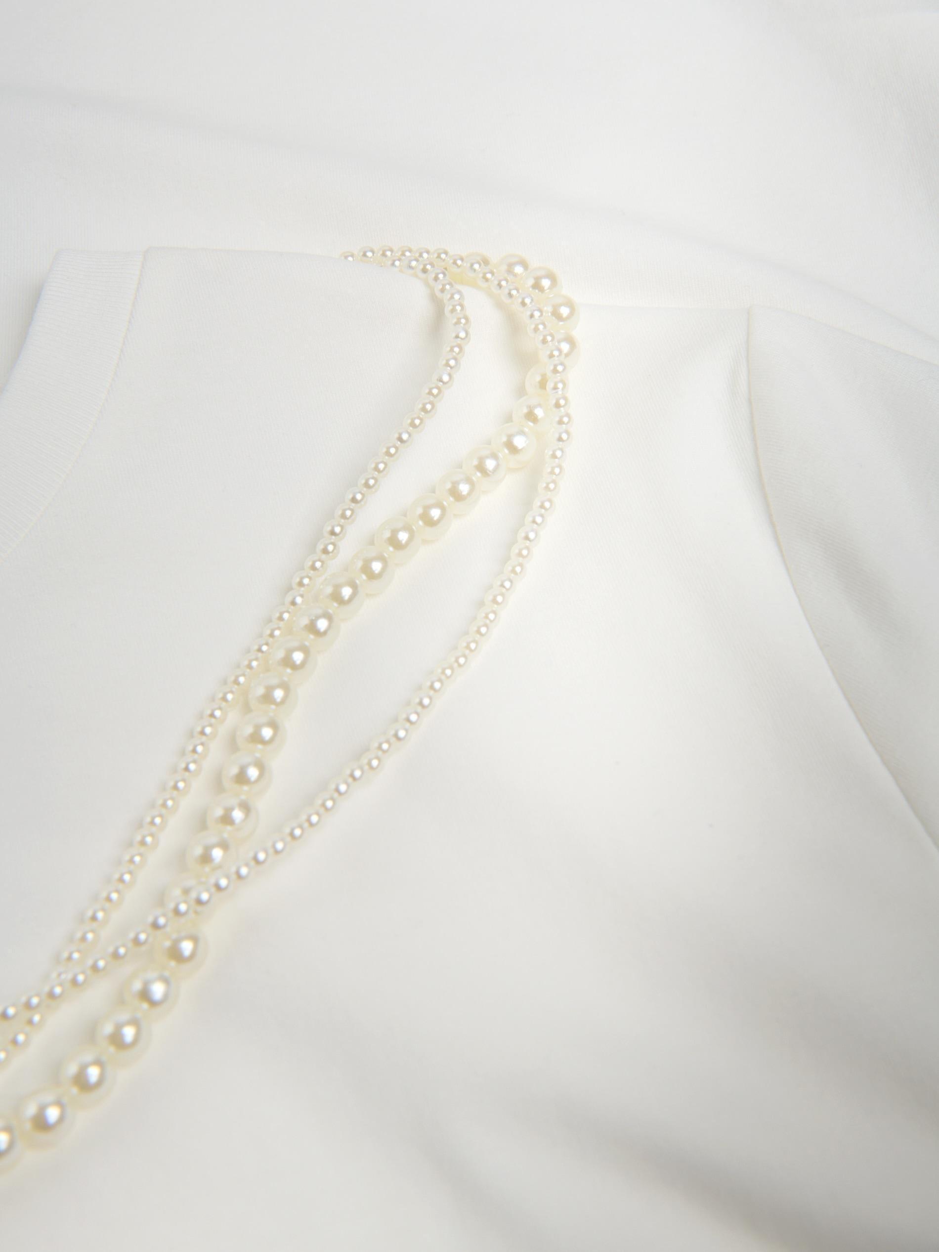 CREAM T-shirt with detachable embellishment, , large image number 5