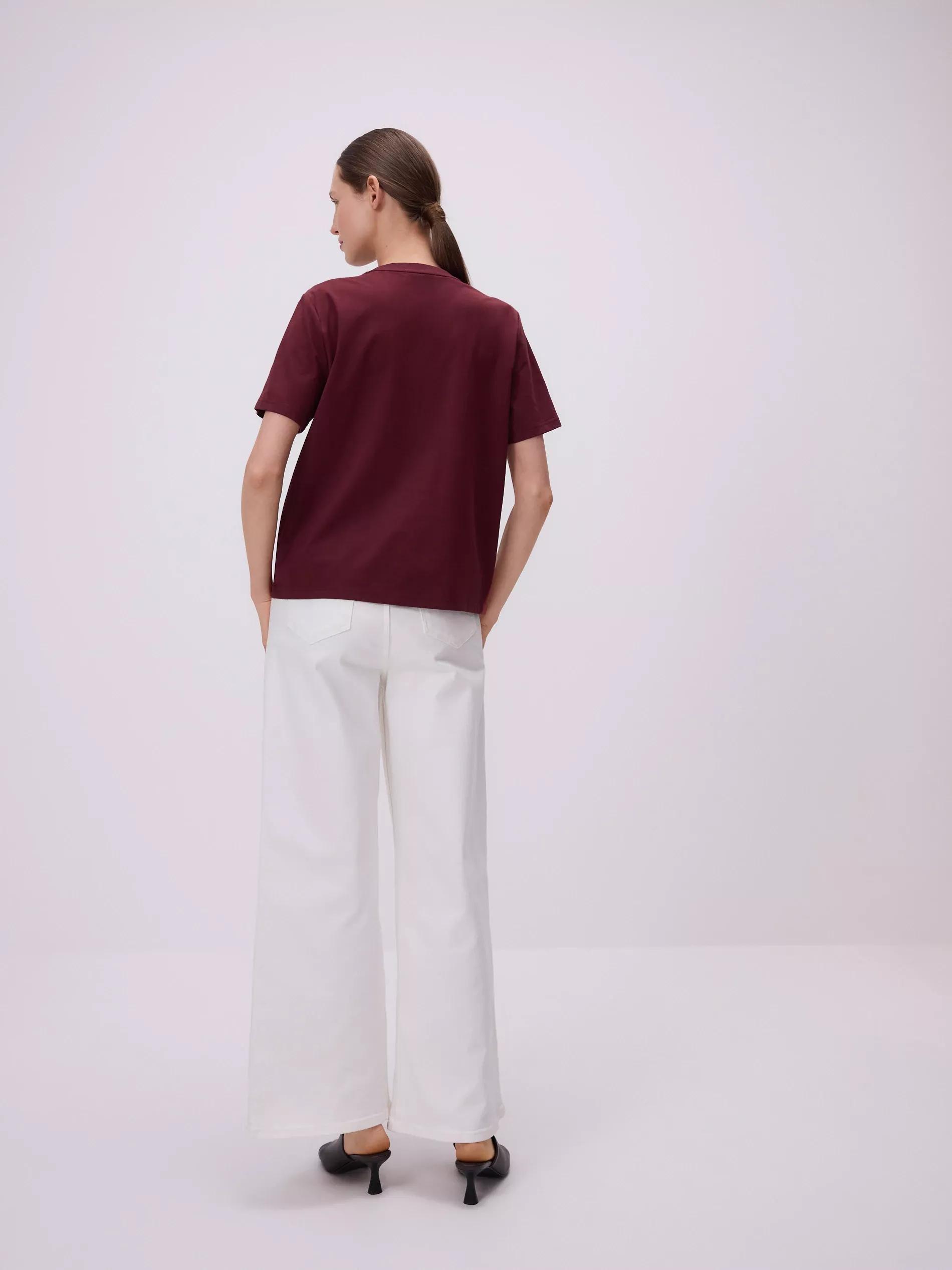 MAROON T-shirt with detachable embellishment, , large image number 3