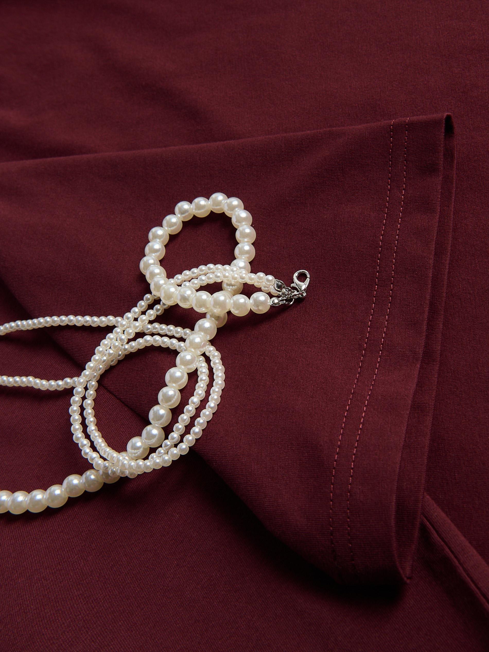 Maroon T-Shirt With Detachable Embellishment, Burgundy, large image number 5