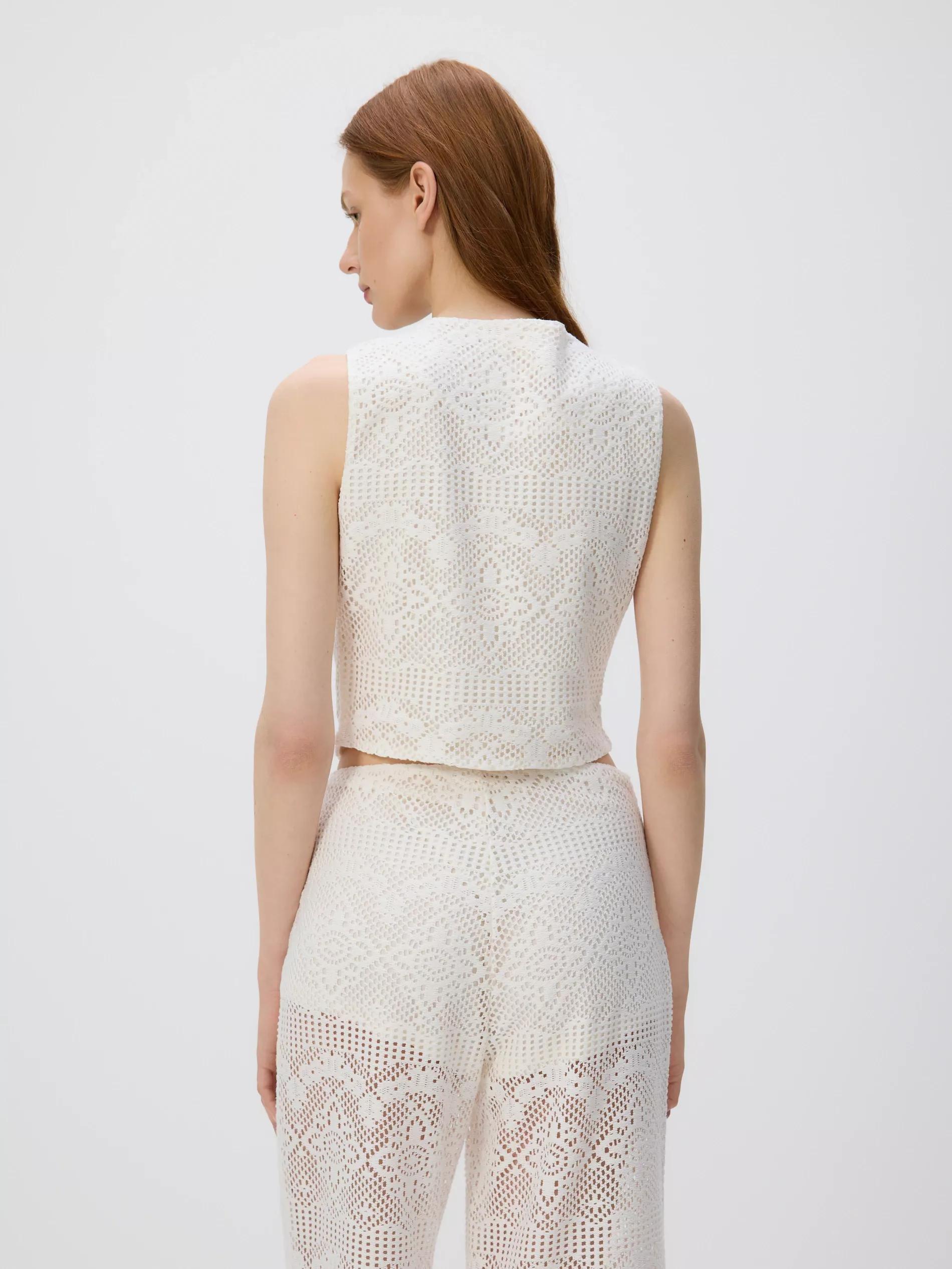 Beige Vest With Decorative Buttons, , large image number 5