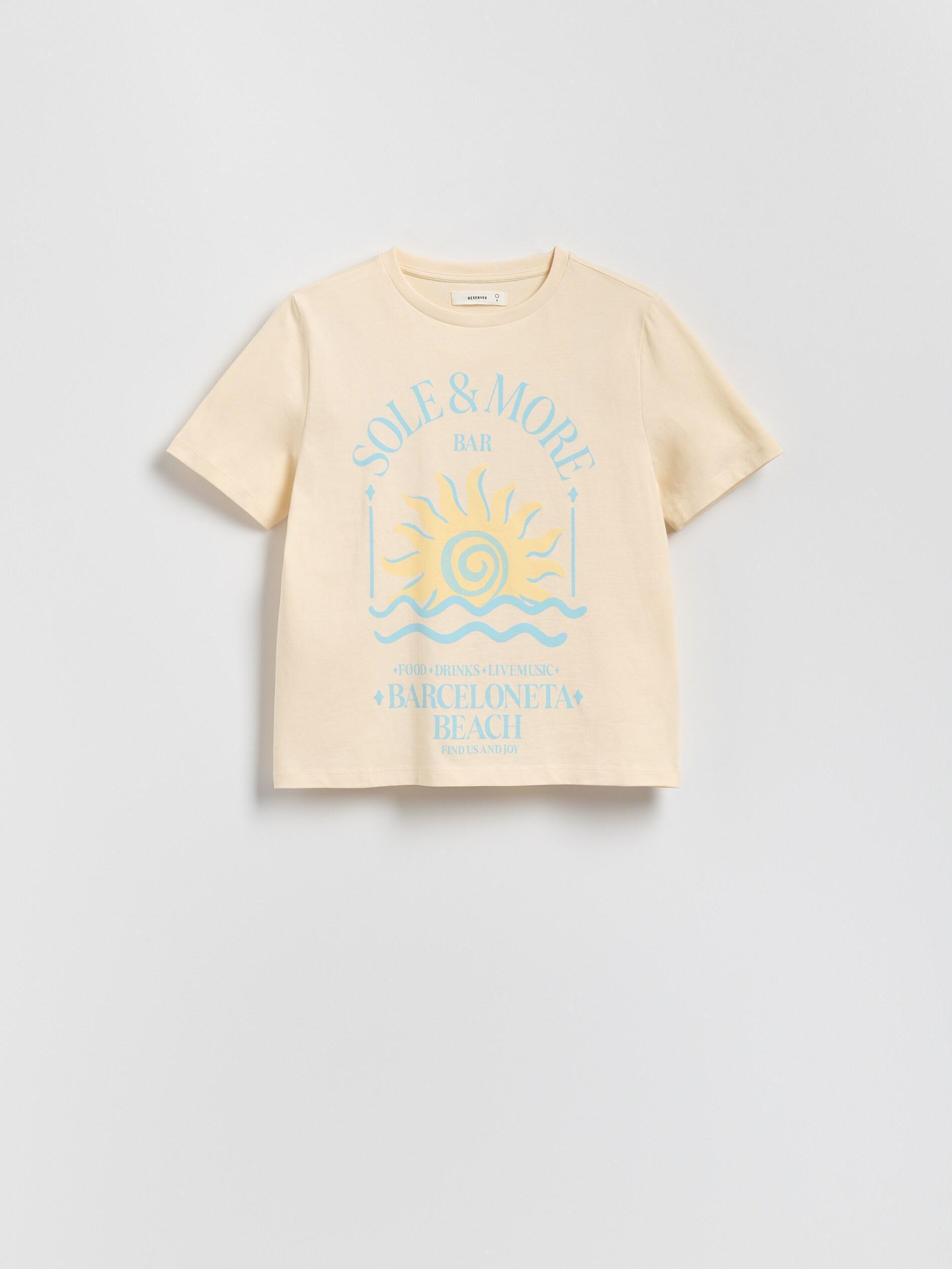 CREAM T-shirt with print, Ivory, large image number 2