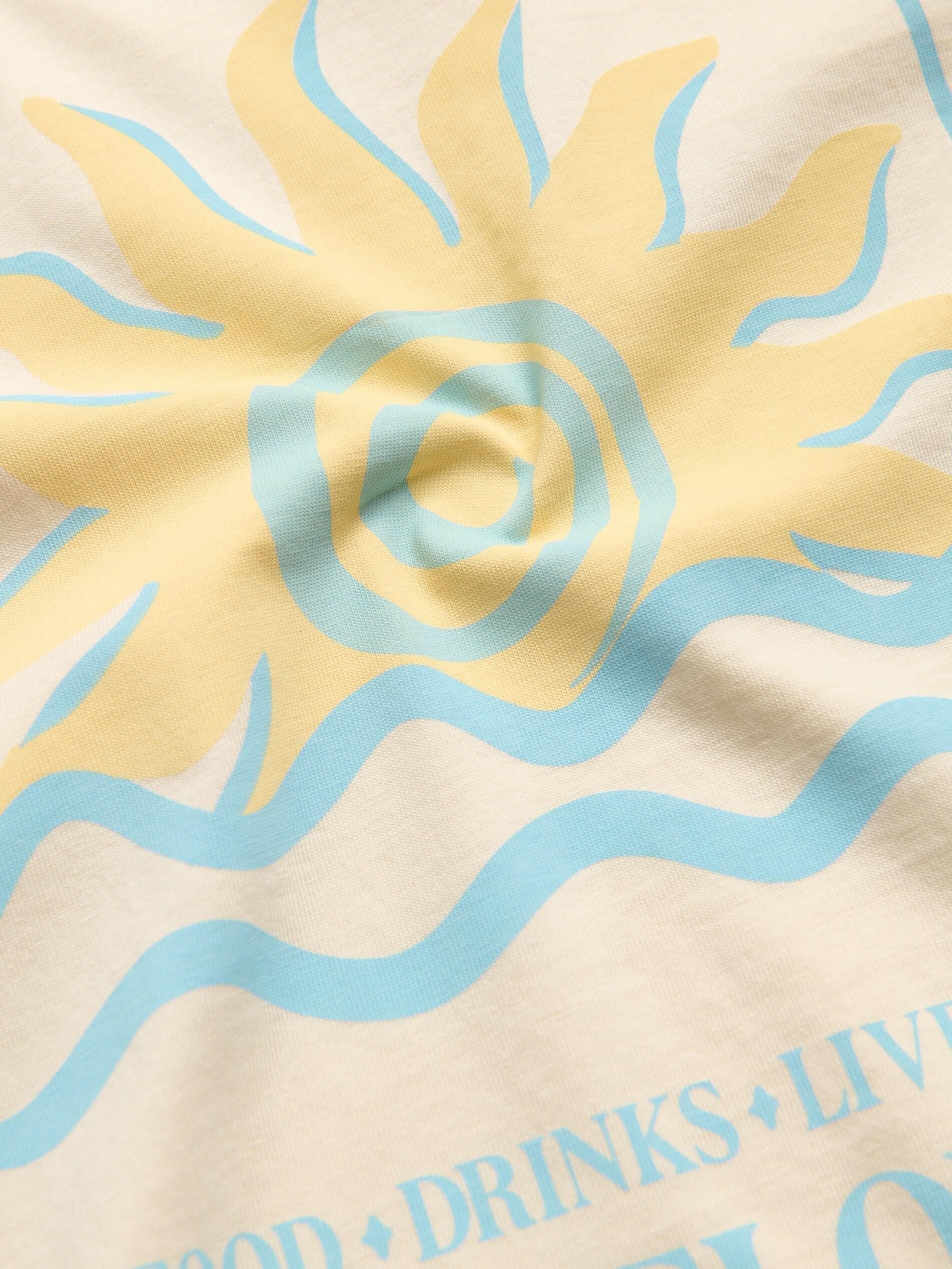 CREAM T-shirt with print, Ivory, large image number 3