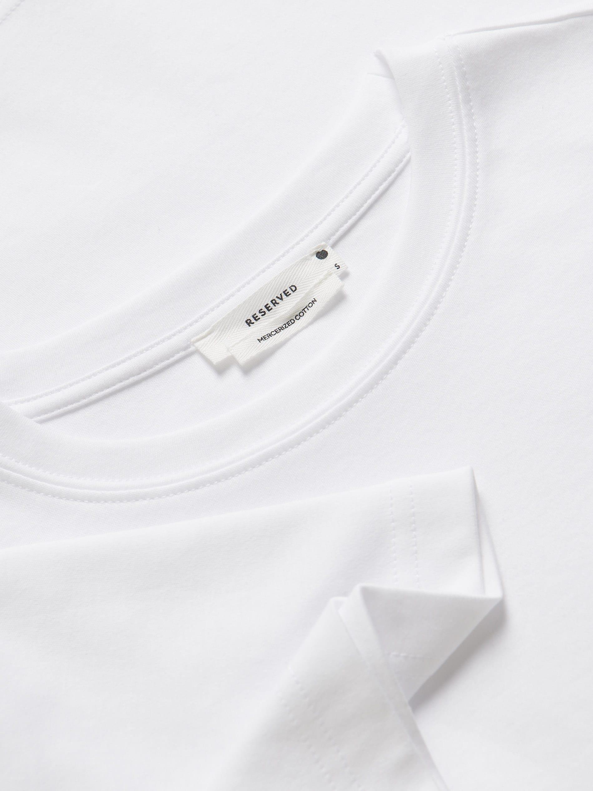White Oversized Cotton Blend T-Shirt, , large image number 1