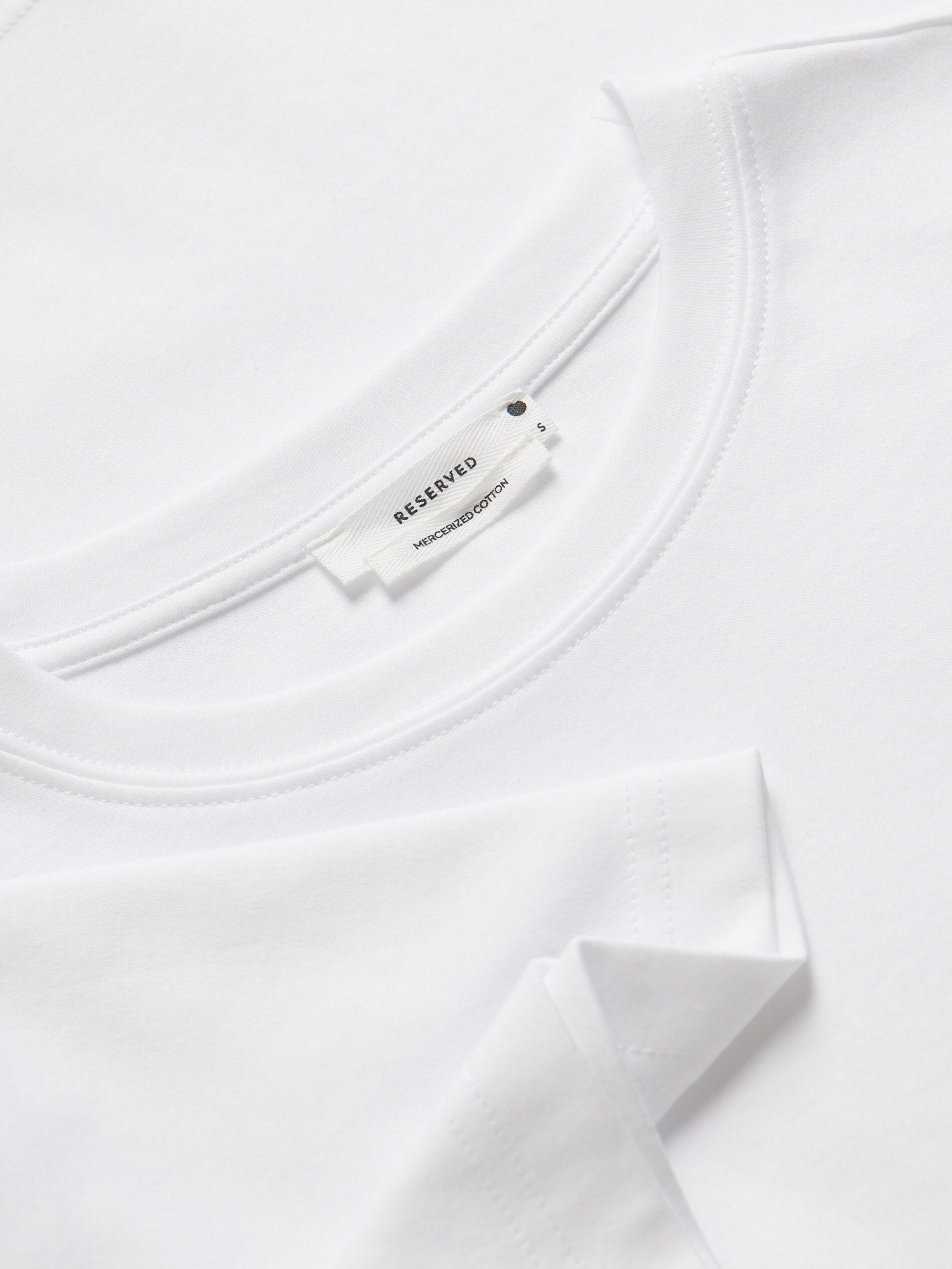 White Oversized Cotton Blend T-Shirt, , large image number 1