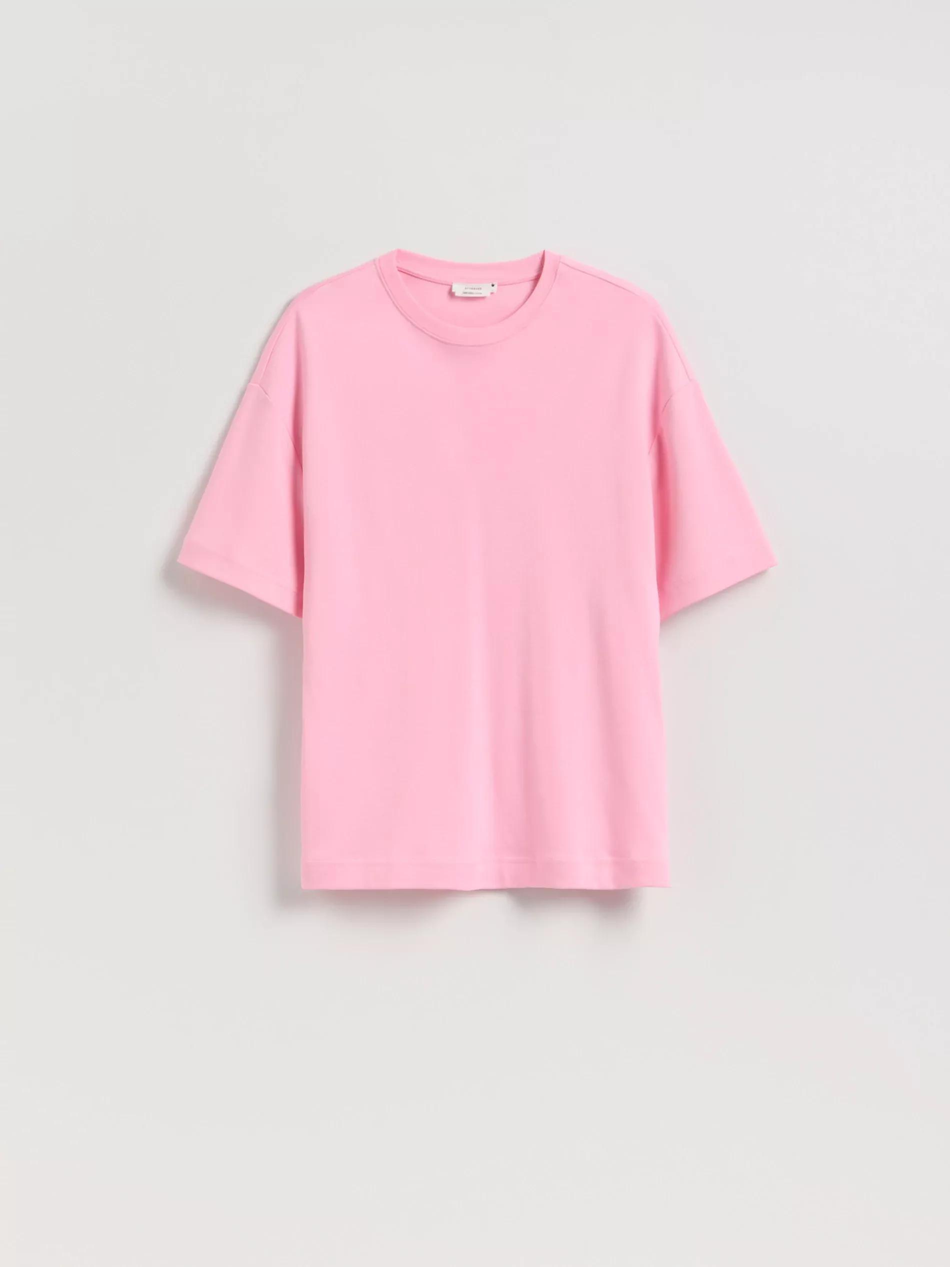 Pink Oversized Mercerised Cotton Blend T-Shirt, , large image number 0