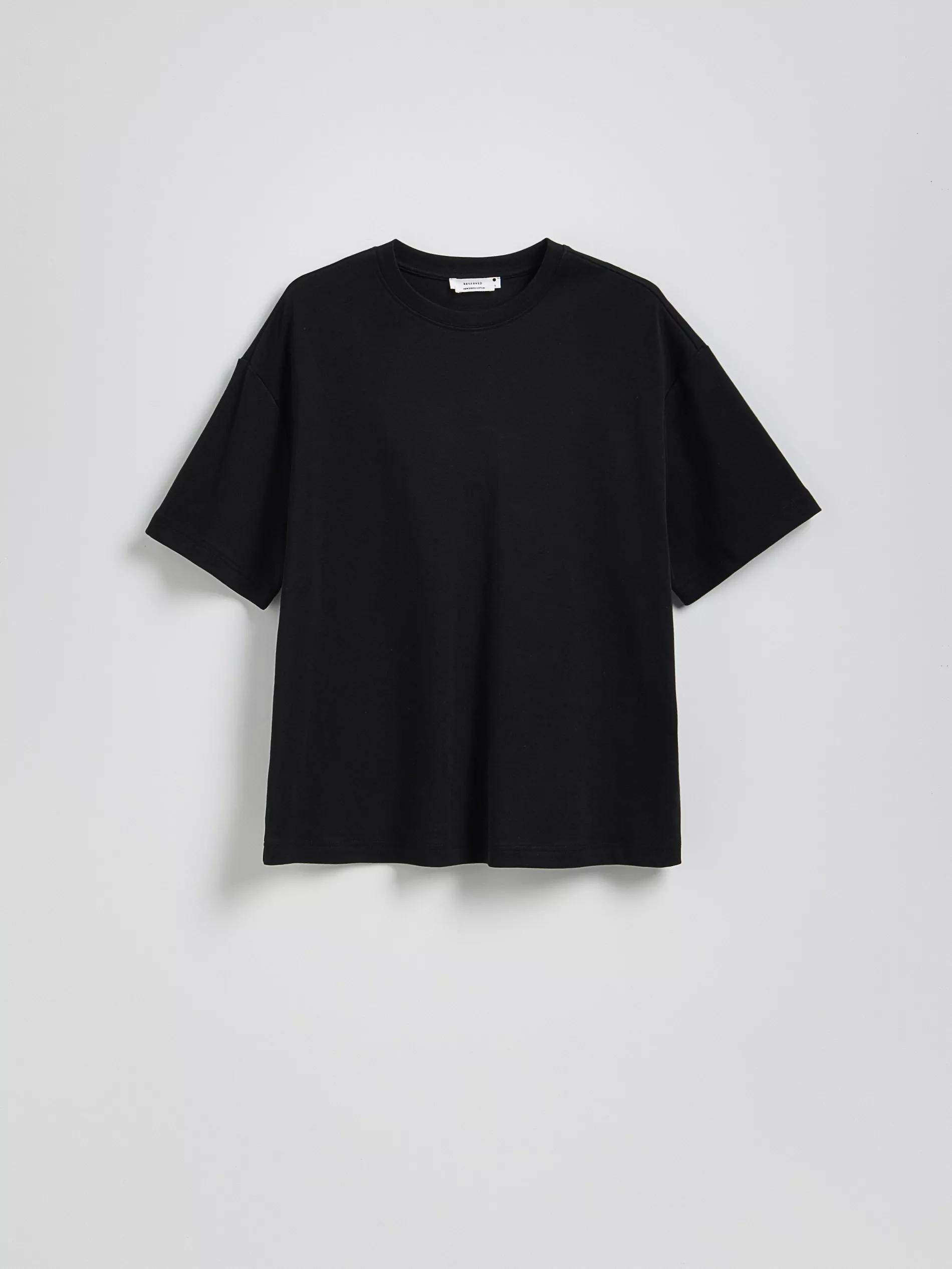 Black Oversized Cotton Blend T-Shirt, , large image number 0
