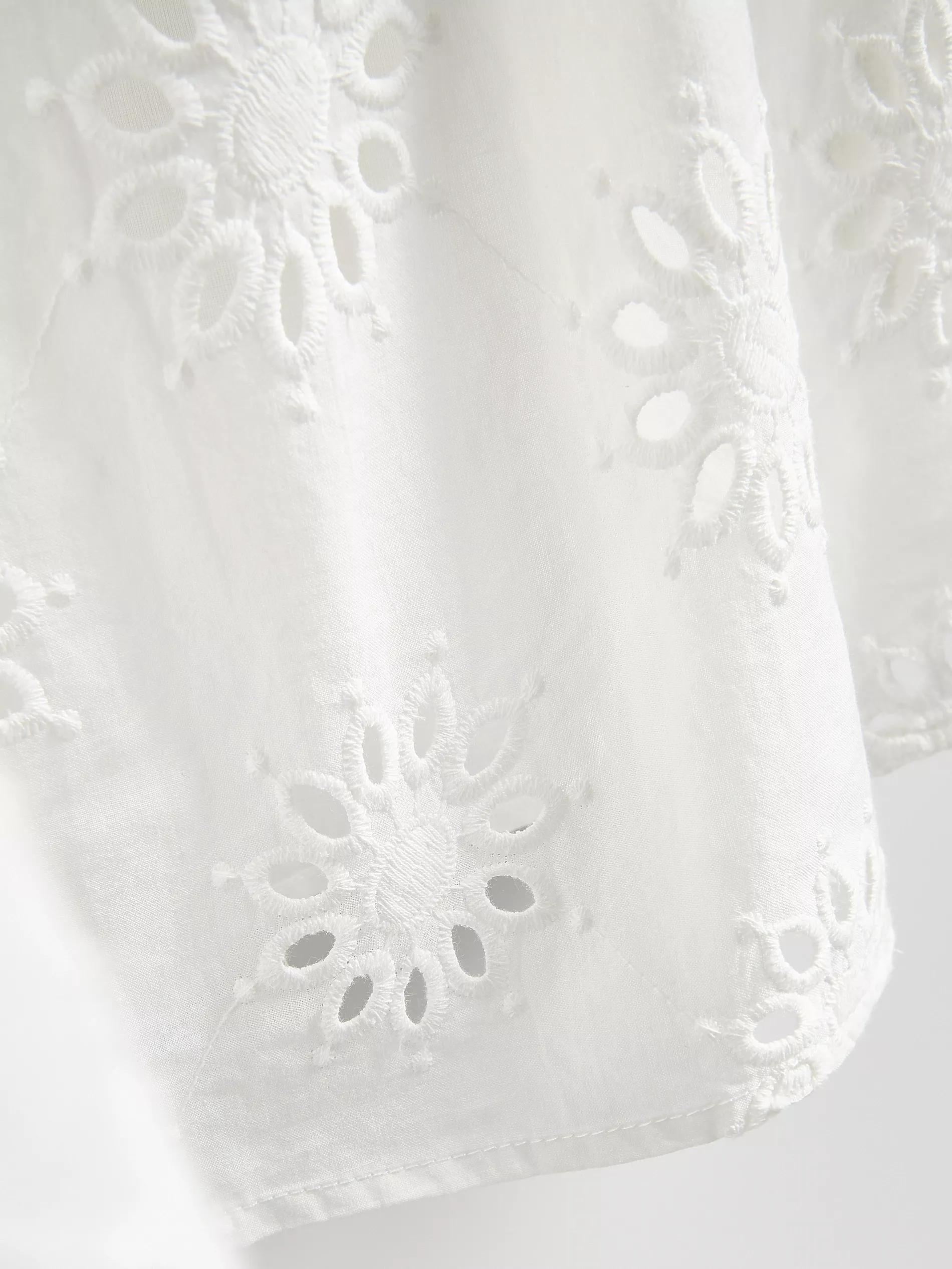Cream Openwork Midi Skirt, , large image number 4
