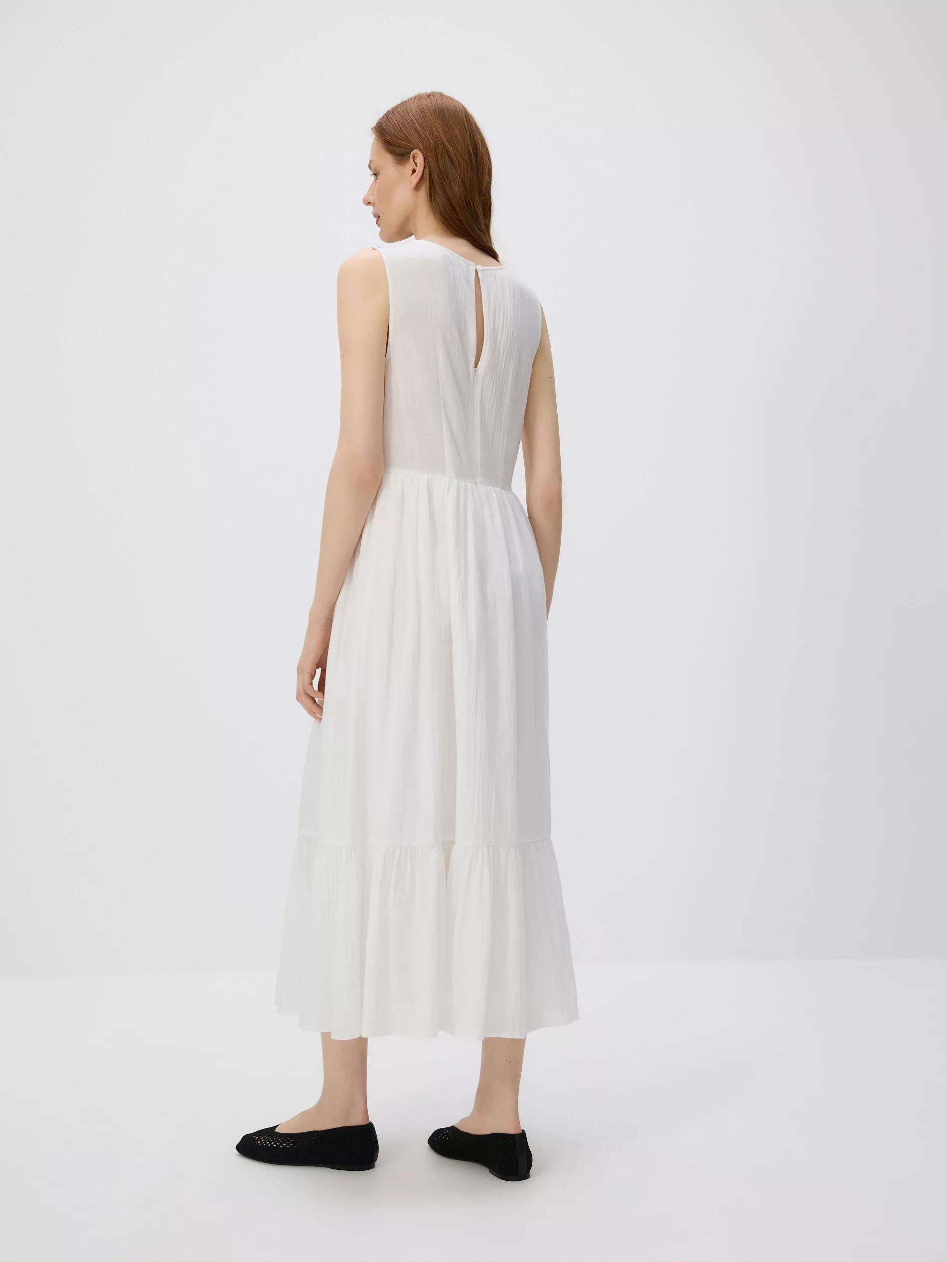 Cream Midi Dress, , large image number 3