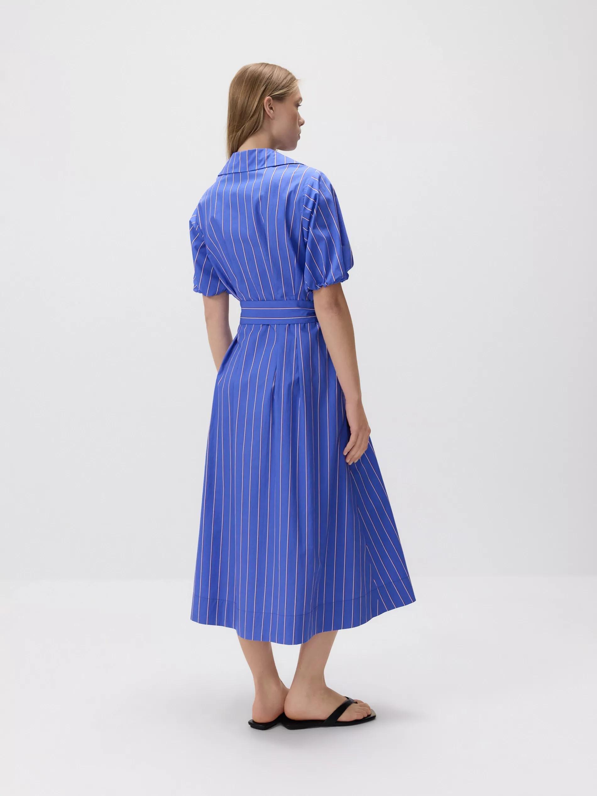 Blue Maxi Dress With Tie Waist, , large image number 3