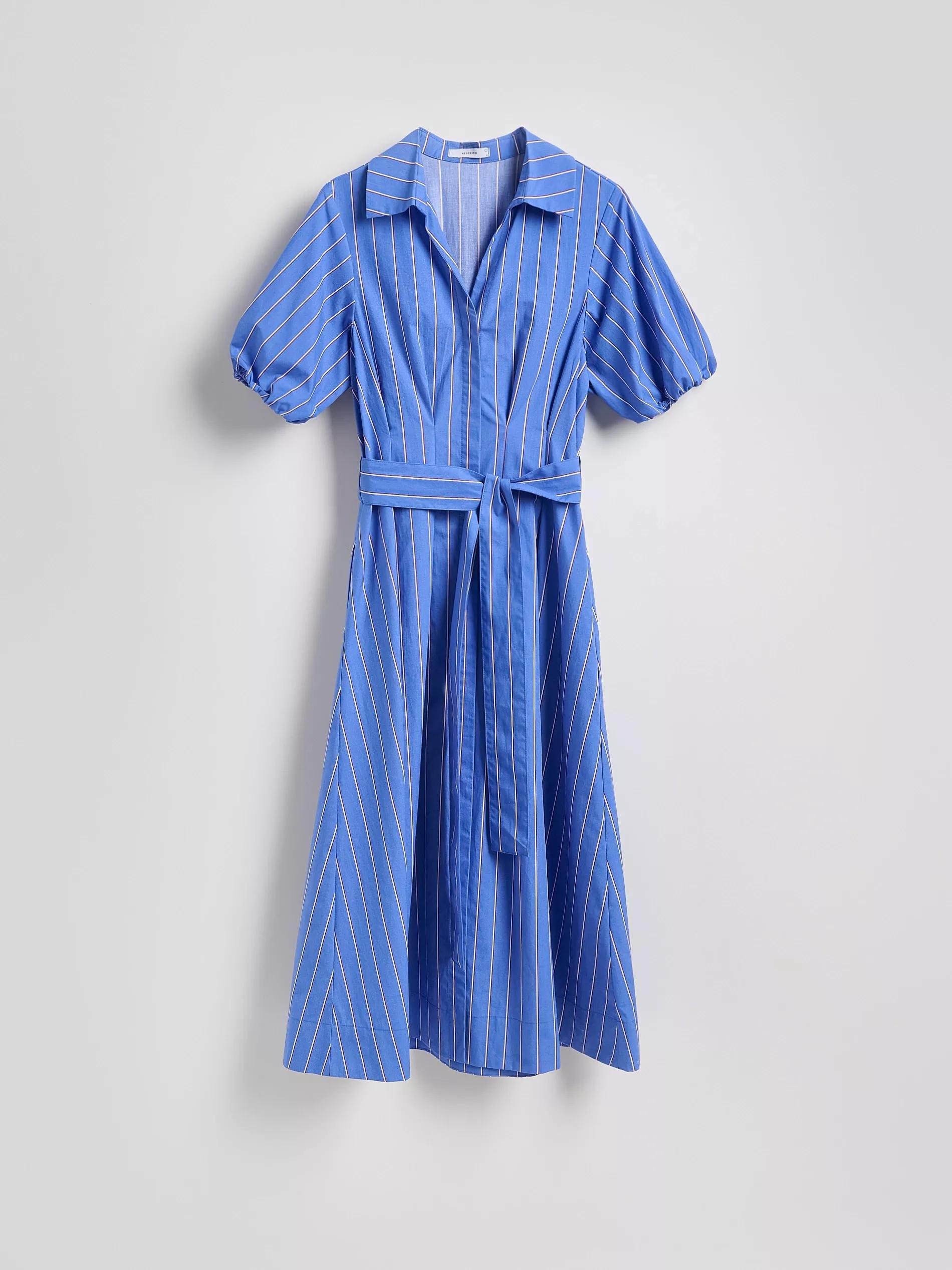 Blue Maxi Dress With Tie Waist, , large image number 4