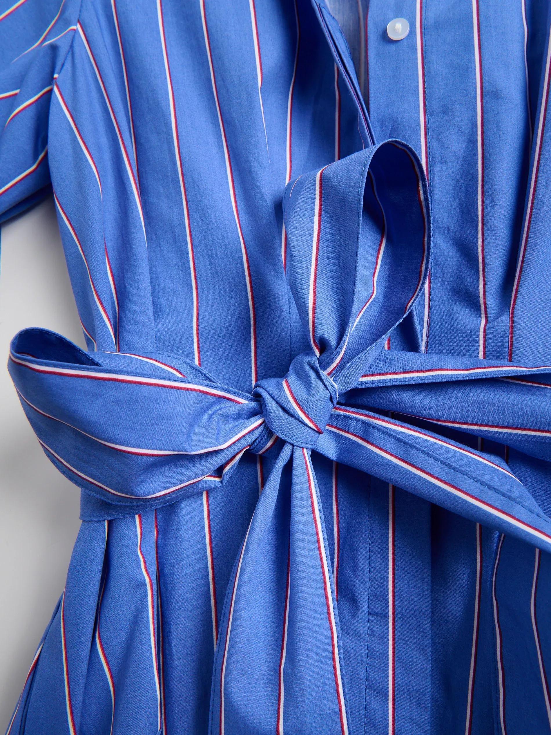 Blue Maxi Dress With Tie Waist, , large image number 5