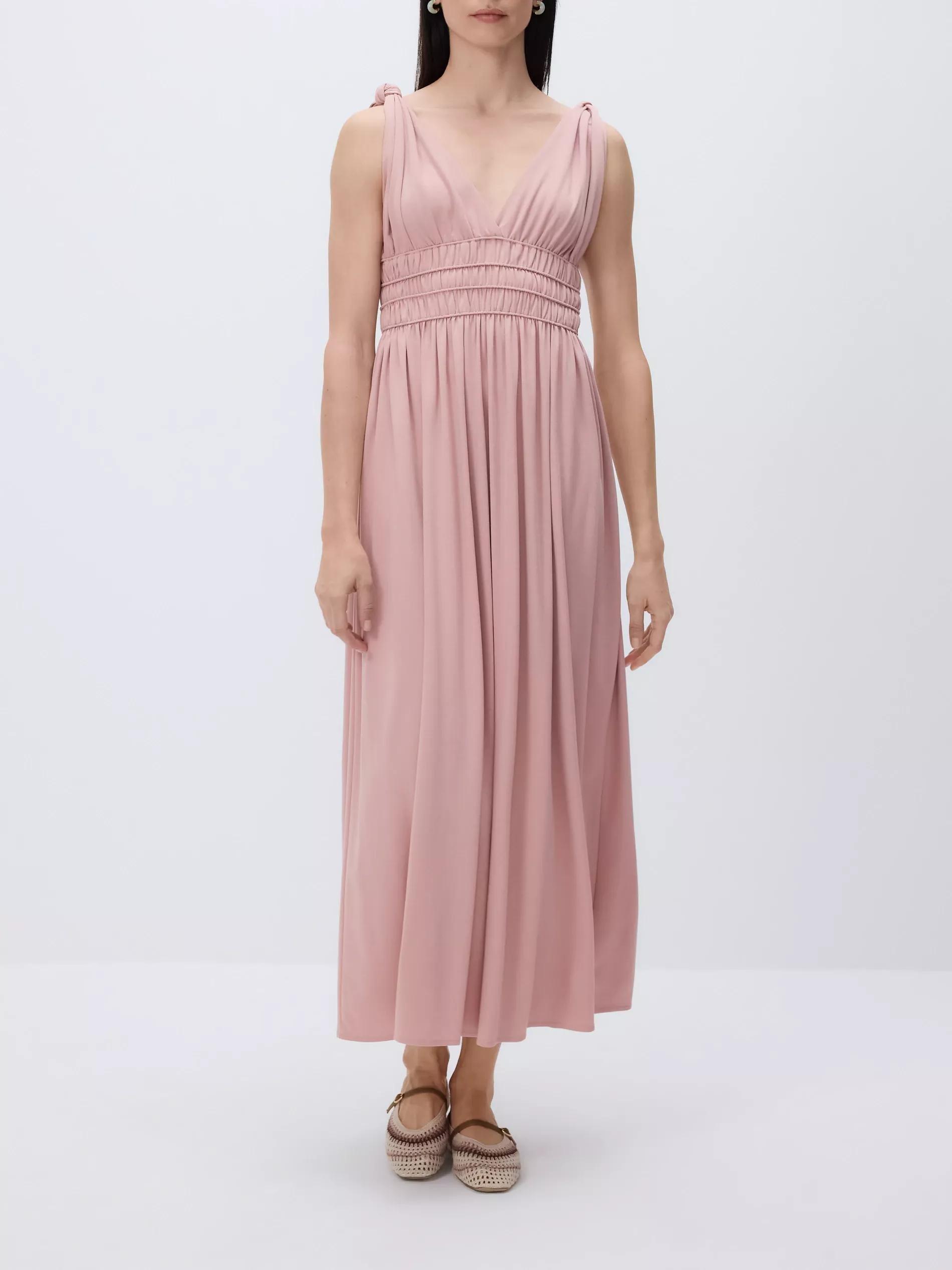 Pink Maxi Dress With Gathering, , large image number 2