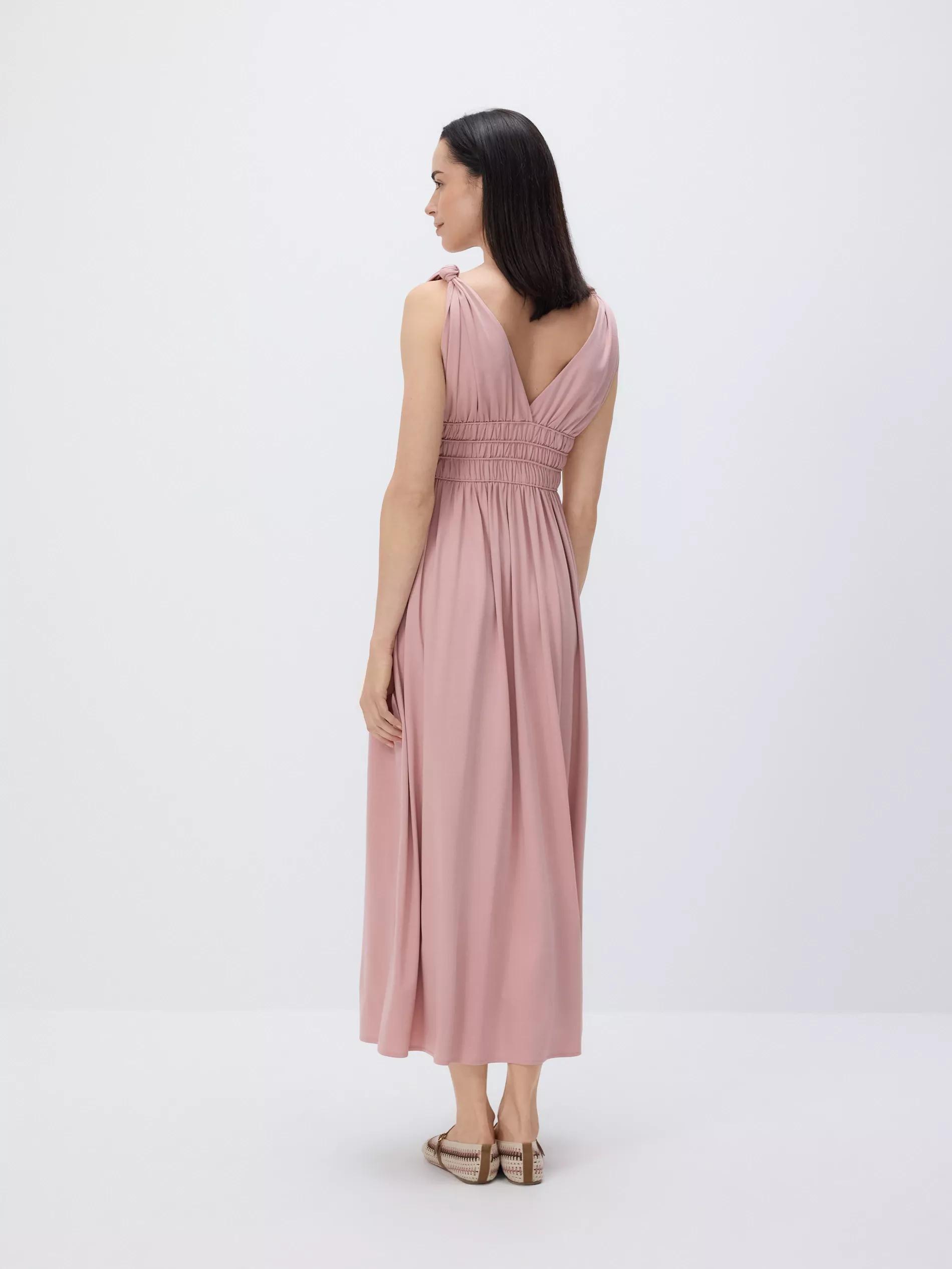 Pink Maxi Dress With Gathering, , large image number 5