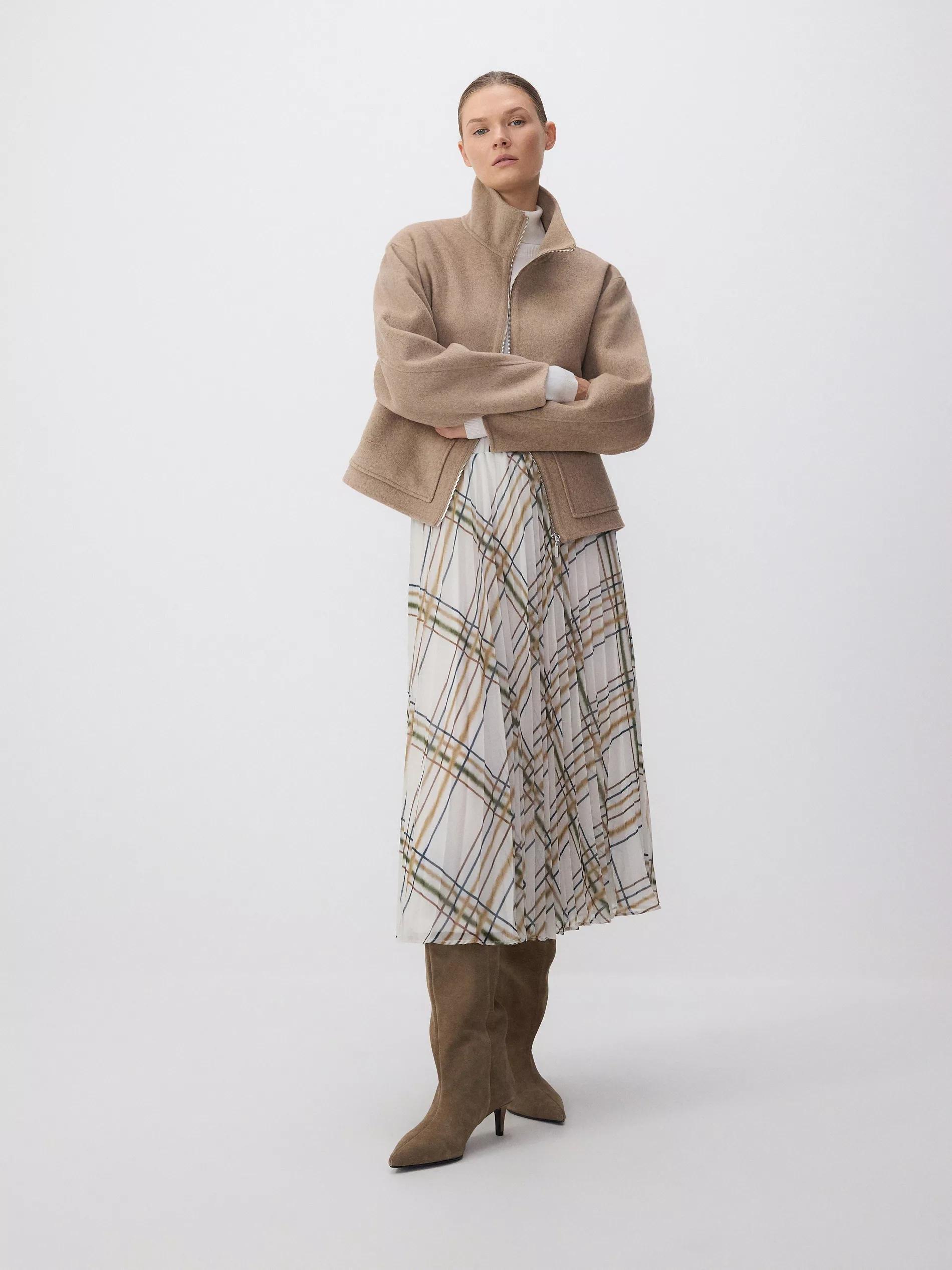 Multicolour Pleated Midi Skirt, , large image number 0