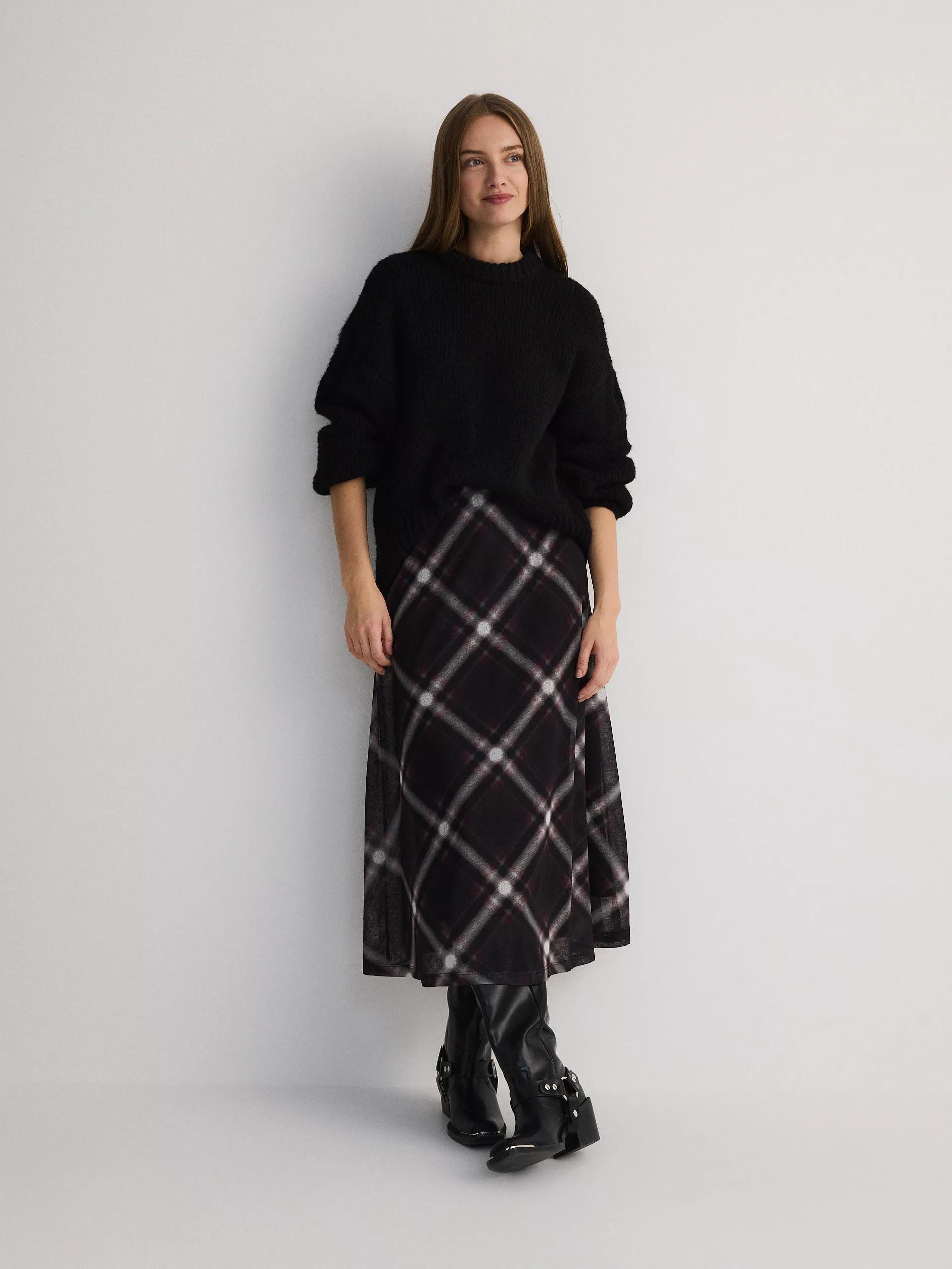 Multicolour Check Midi Skirt, , large image number 1