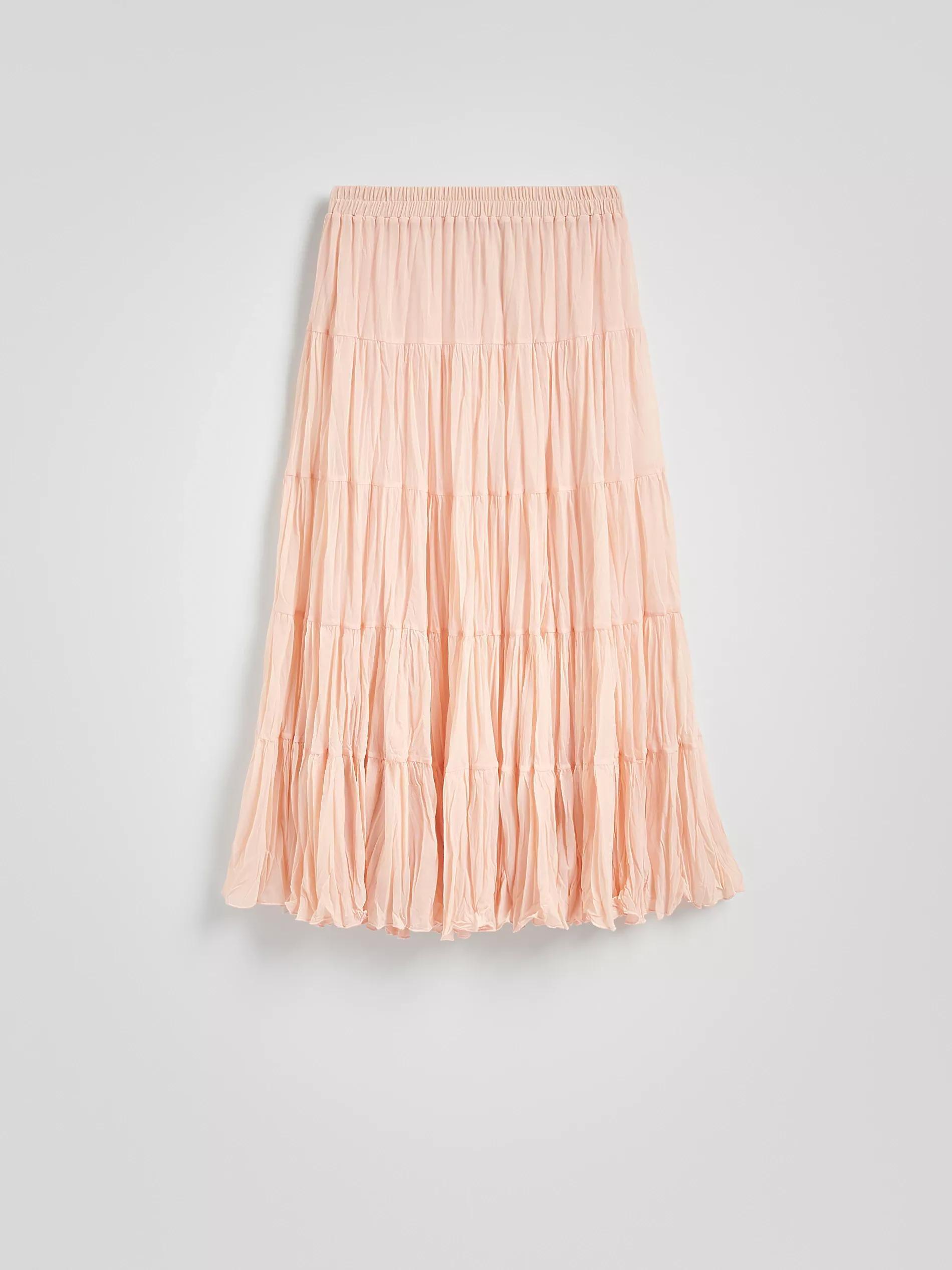 Pink Crinkled Midi Skirt, , large image number 4