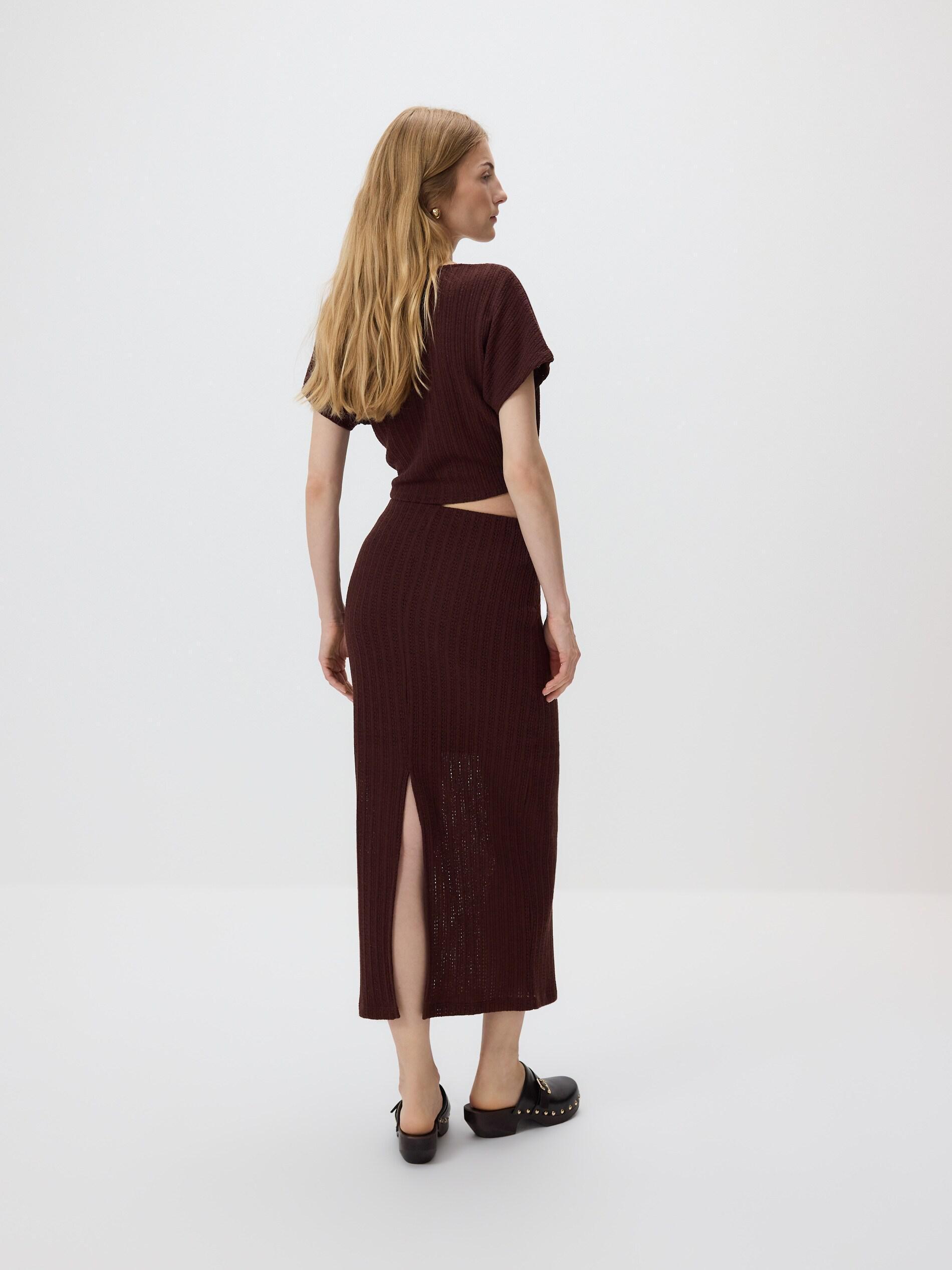 Brown Jersey Maxi Skirt, Brown, medium