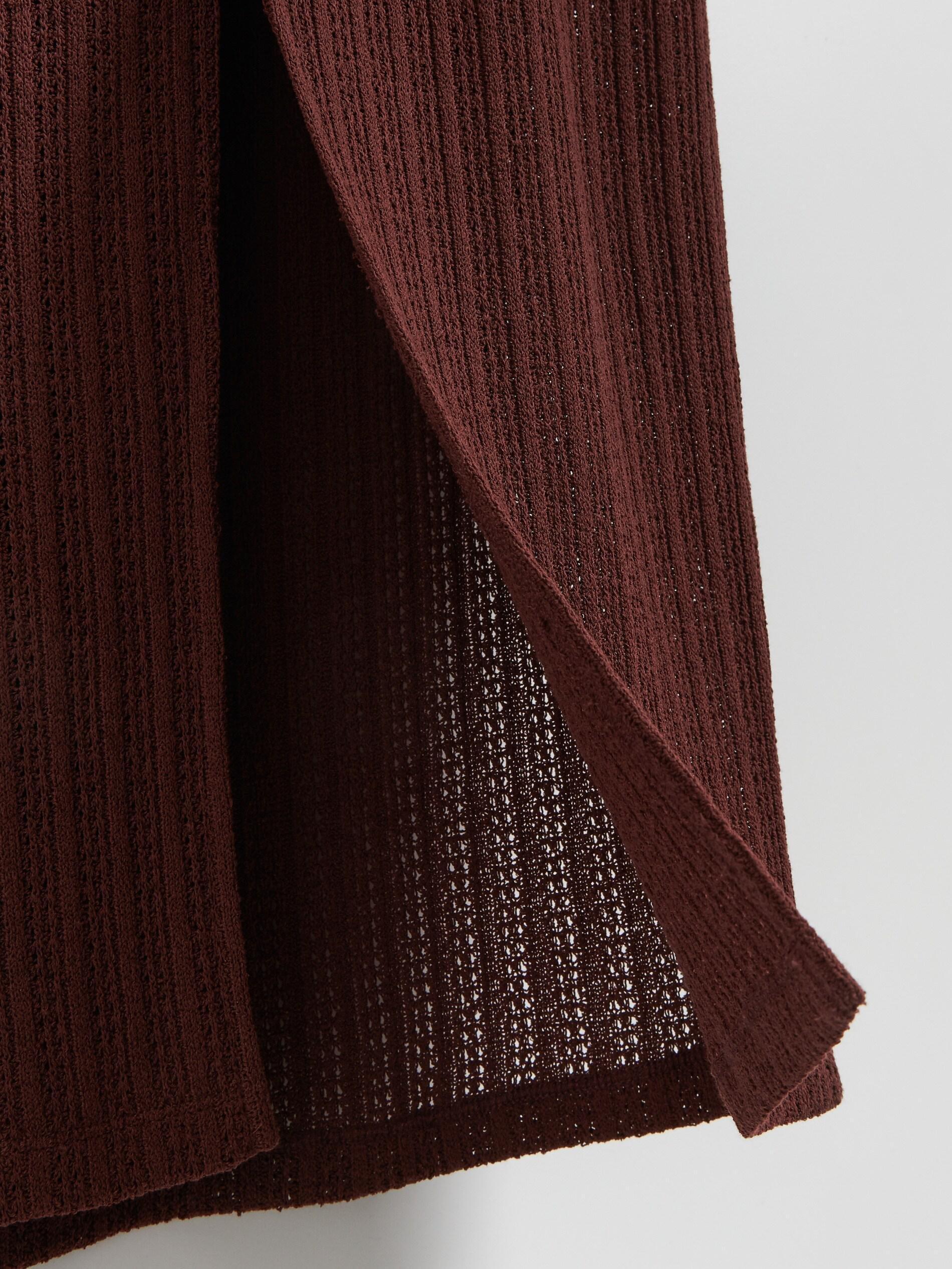 Brown Jersey Maxi Skirt, Brown, large image number 5