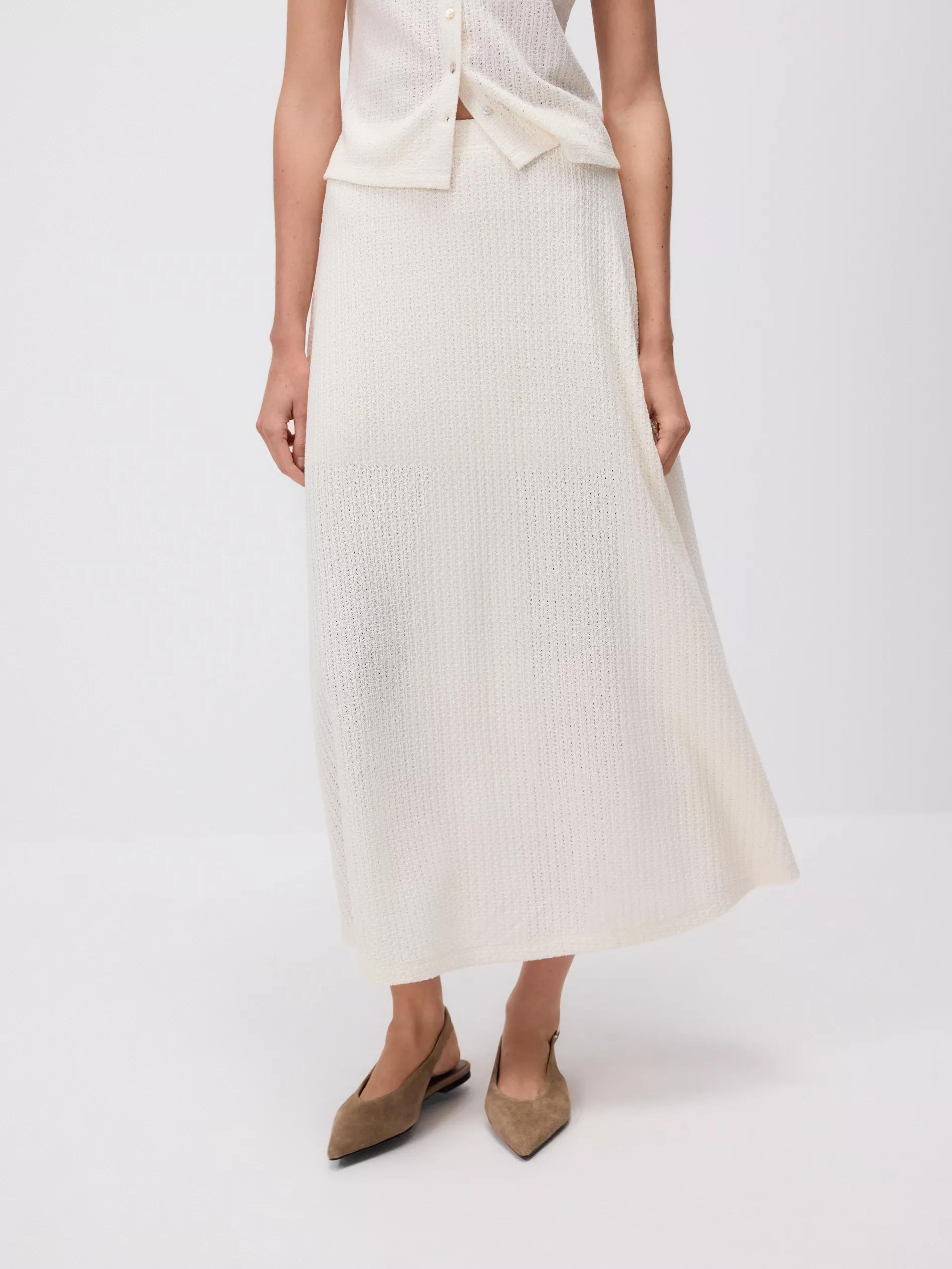 Cream Maxi Jersey Skirt, , large image number 1