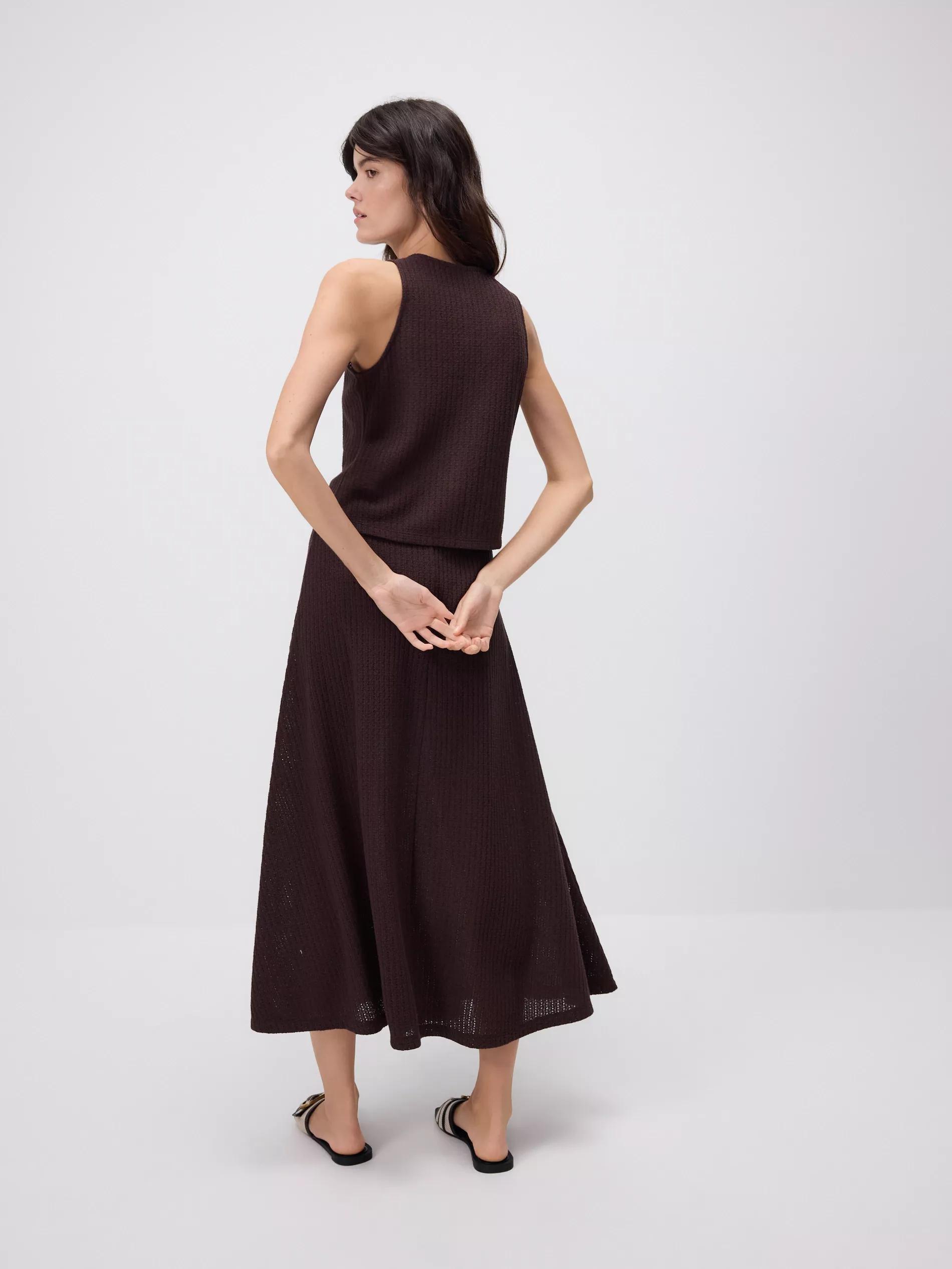 Brown Maxi Jersey Skirt, , large image number 1