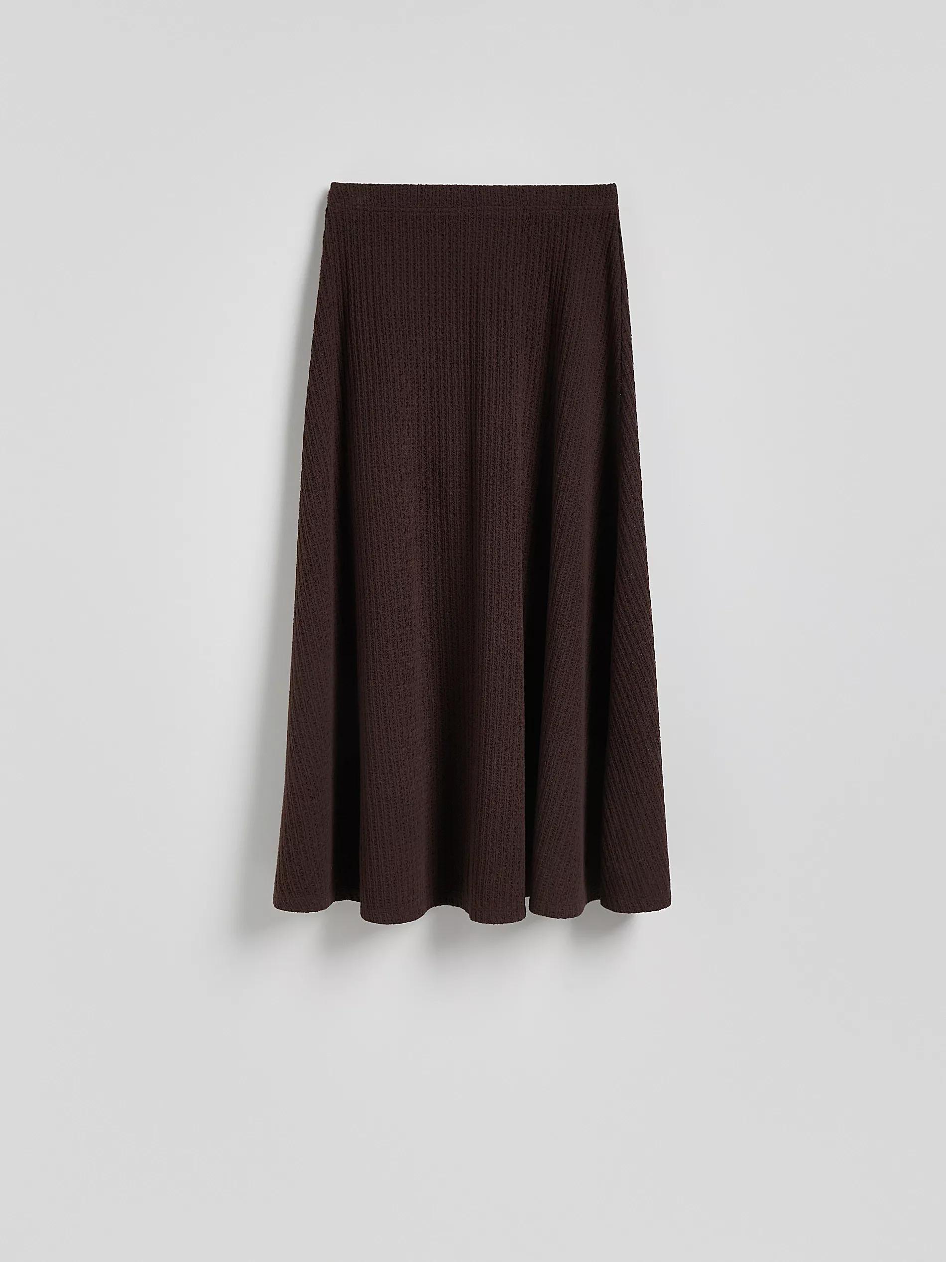 Brown Maxi Jersey Skirt, , large image number 3