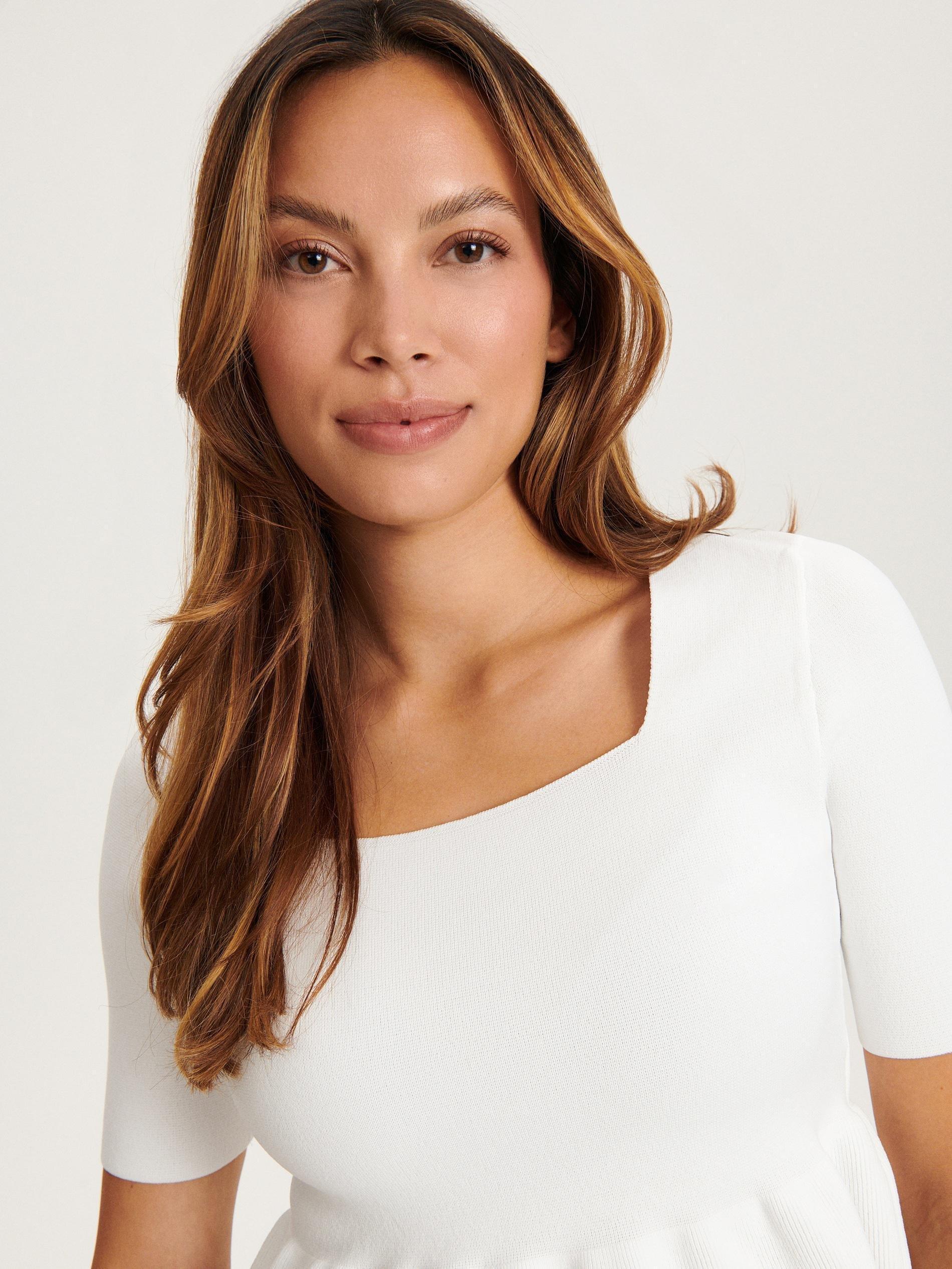 Ivory Peplum Hem Blouse, , large image number 2
