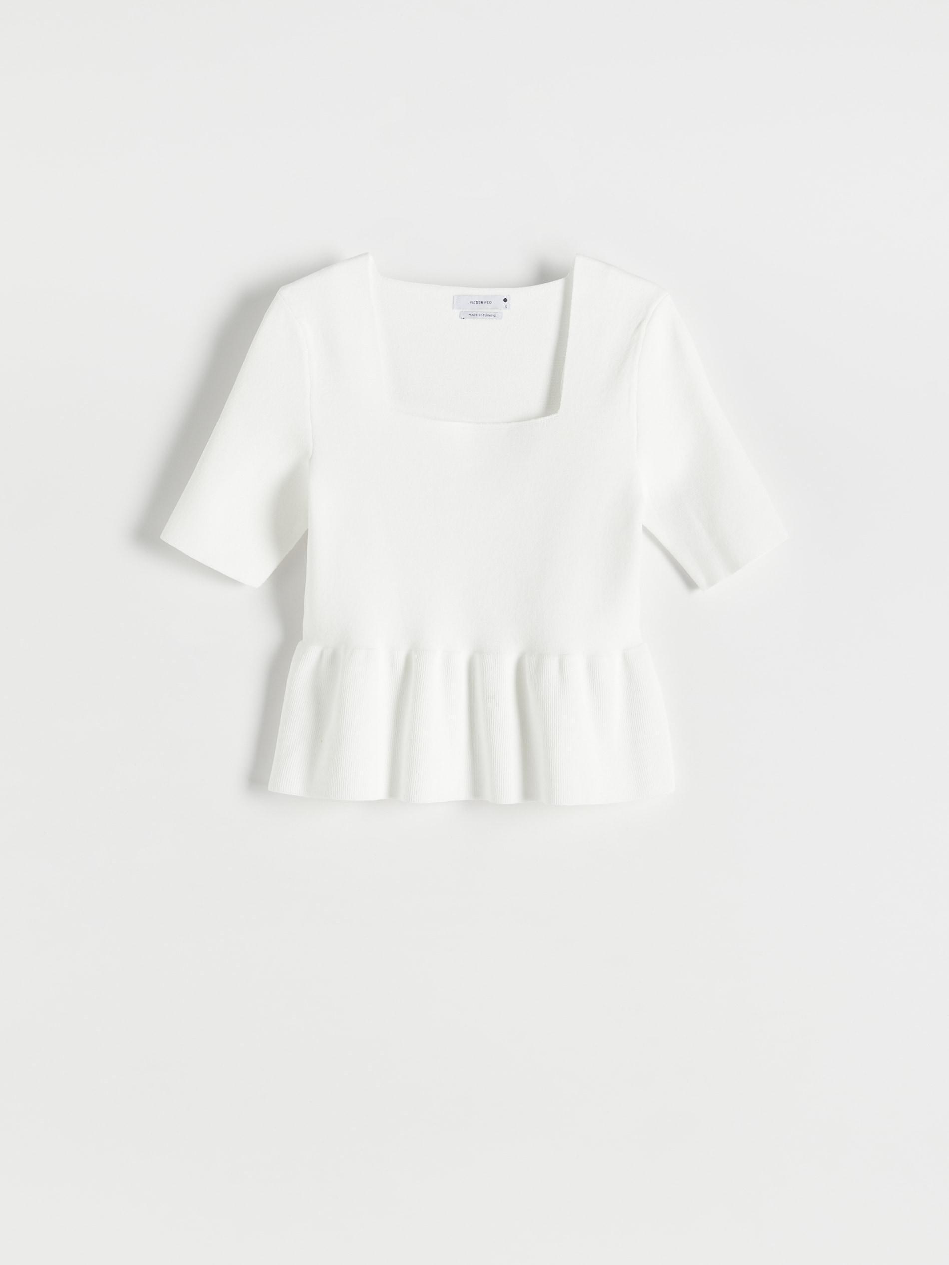 Ivory Peplum Hem Blouse, , large image number 3