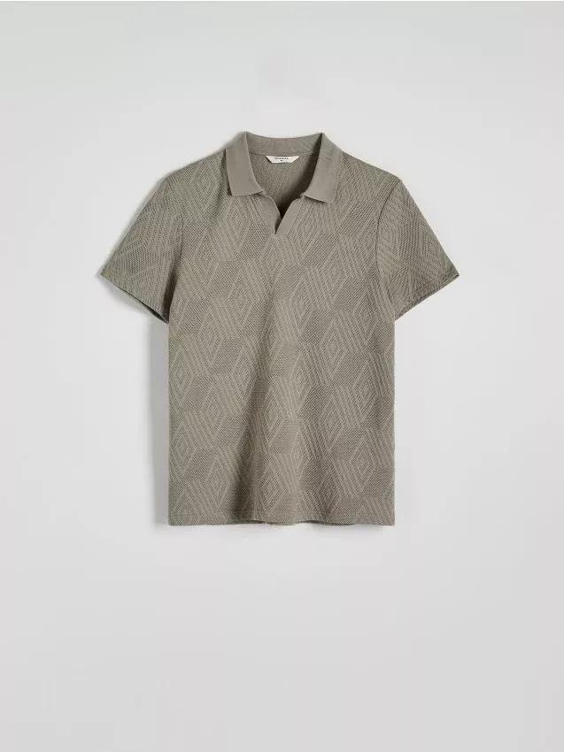 Beige Regular Fit Structural Polo Shirt, , large image number 0
