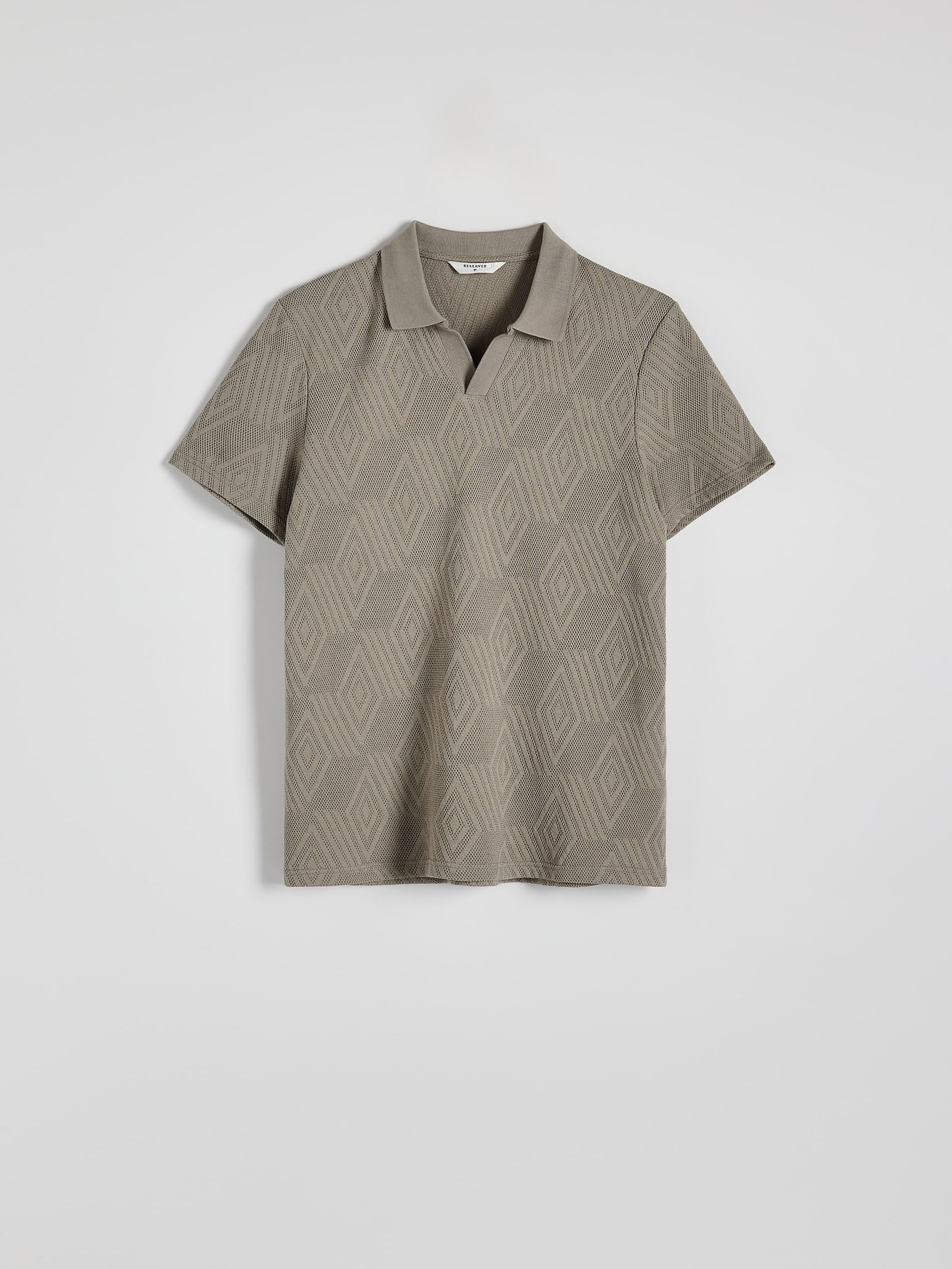 Beige Regular Fit Structural Polo Shirt, , large image number 1